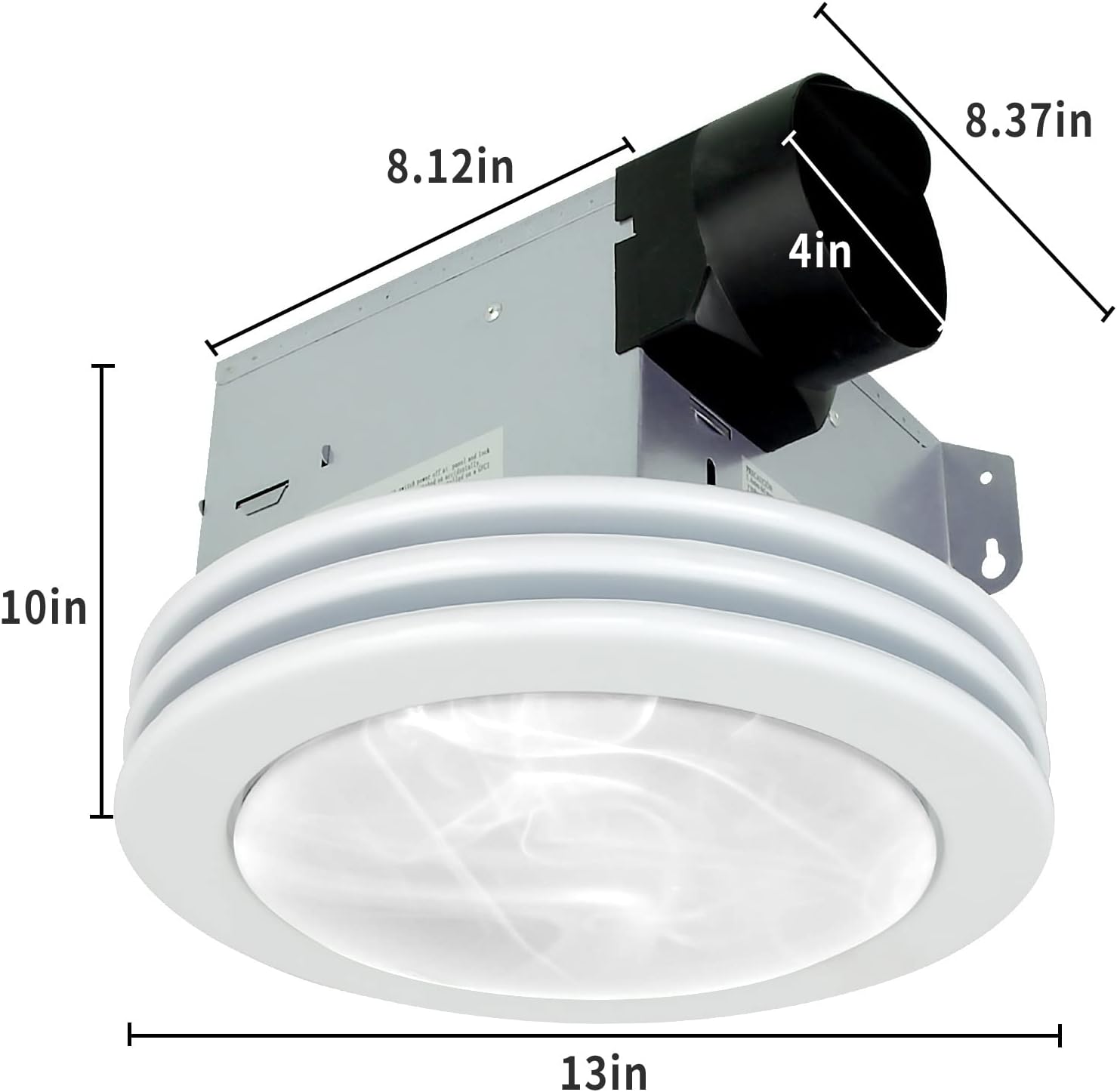 Akicon Exhaust Fan with Light, Ultra Quiet 80 CFM 2.0 Sones Ventilation Exhaust Bathroom Fan with Light, 3000K/4000K/5000K Selectable LED Light (Satin White)