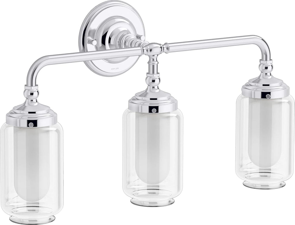 Kohler 32806-SC03-CPL Artifacts 23 in. Three-Light Sconce, Polished Chrome