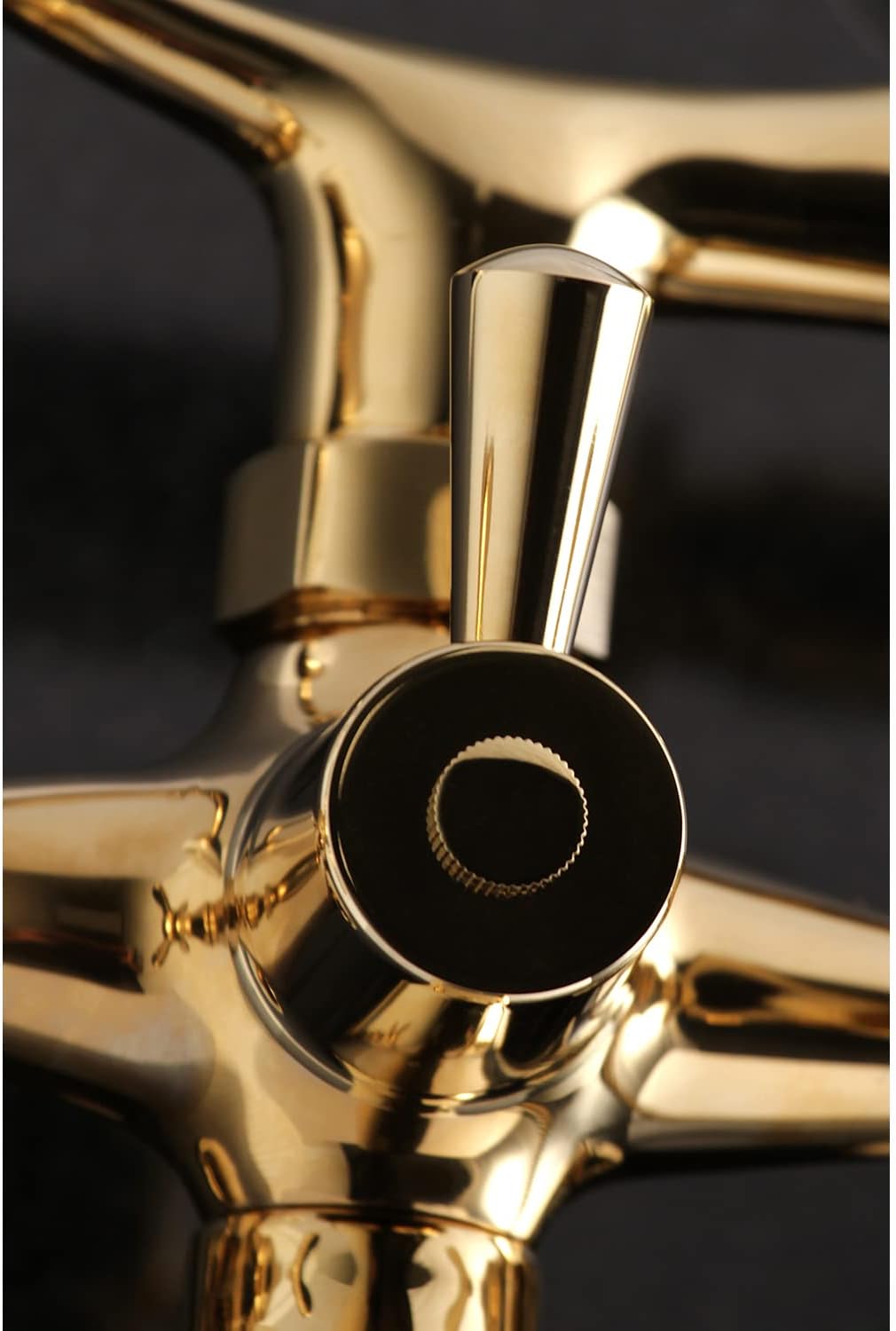 Kingston Brass KS269PB Vintage Wall Mount Clawfoot Tub Filler with Hand Shower, Polished Brass 9.13 x 7.5 x 6