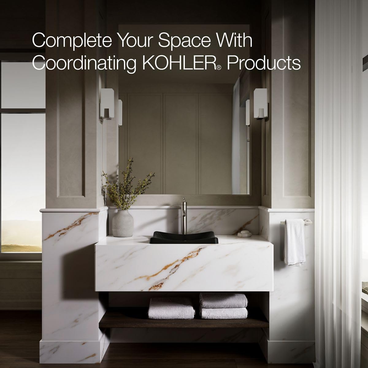Kohler K-2833-7 DemiLav Above-Counter Single Bowl Bathroom Sink Black Black