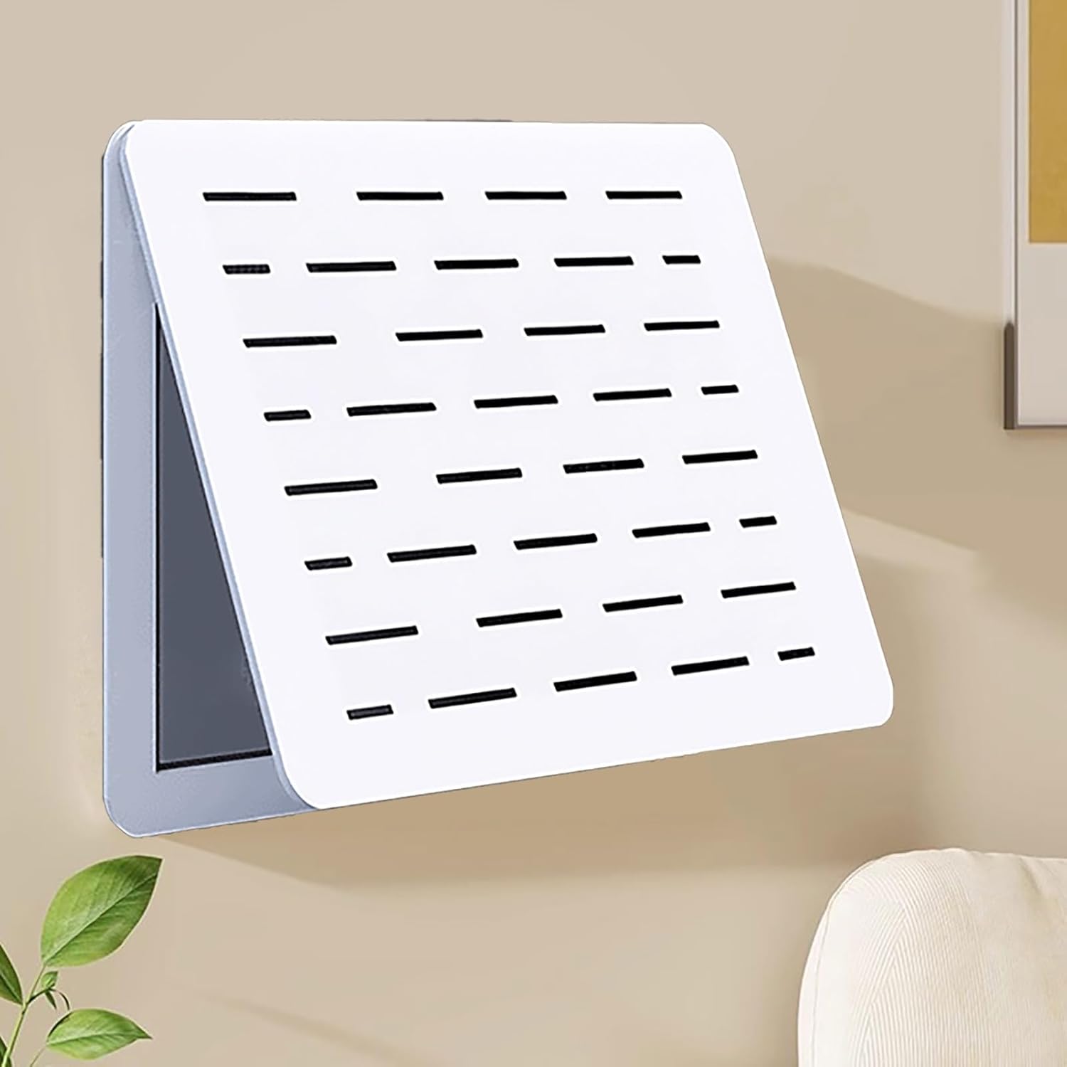 Electrical Panel Cover Ventilated fuse box cover white, Airflow Vent electrical panel cover, Wall Hanging breaker box cover for Office, Restaurant, Farmhouse decor(Style2,WXH-60 x 45CM-23.6x17.7')