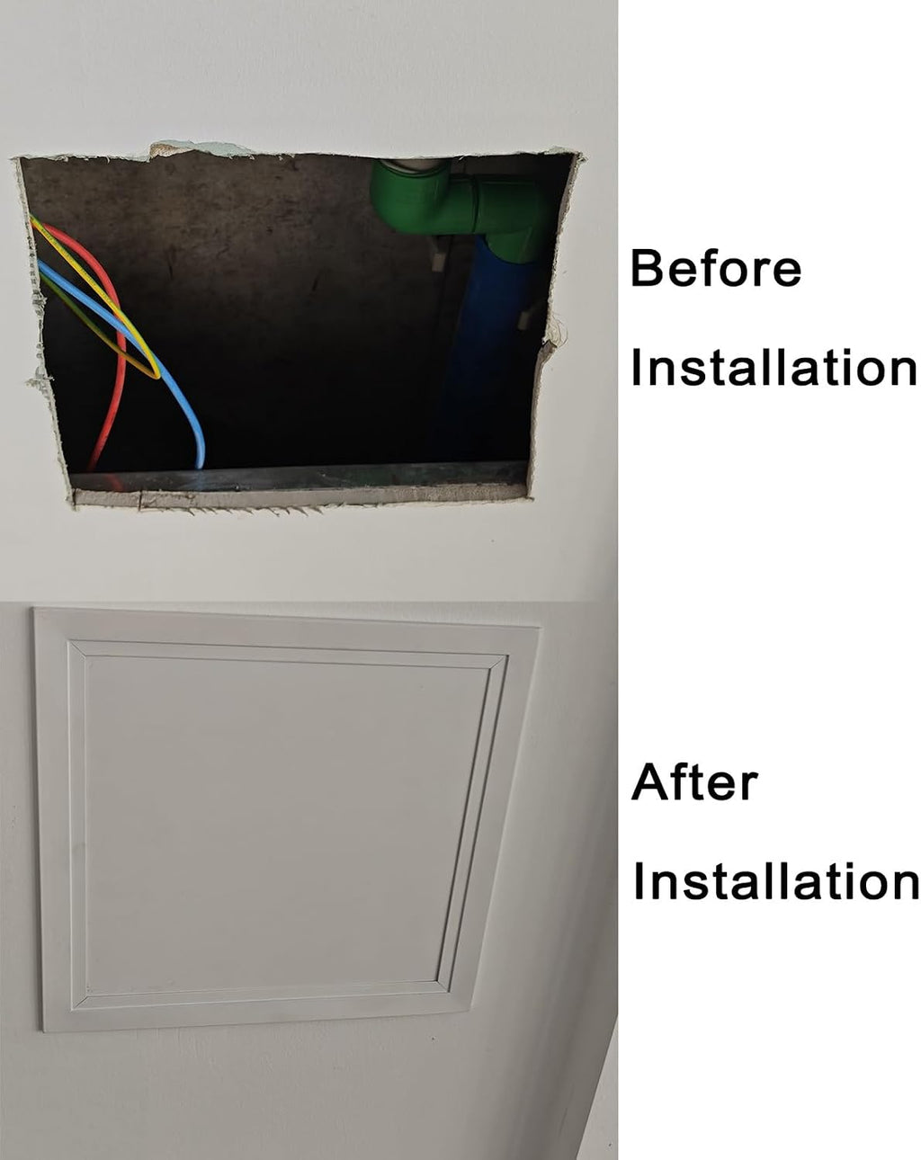 Black White Gray Metal Inspection Door, Classic Ceiling Access Panel with Screws, Customizable, Easy-to-Install Access Door(Black,12x24in/300x600mm)