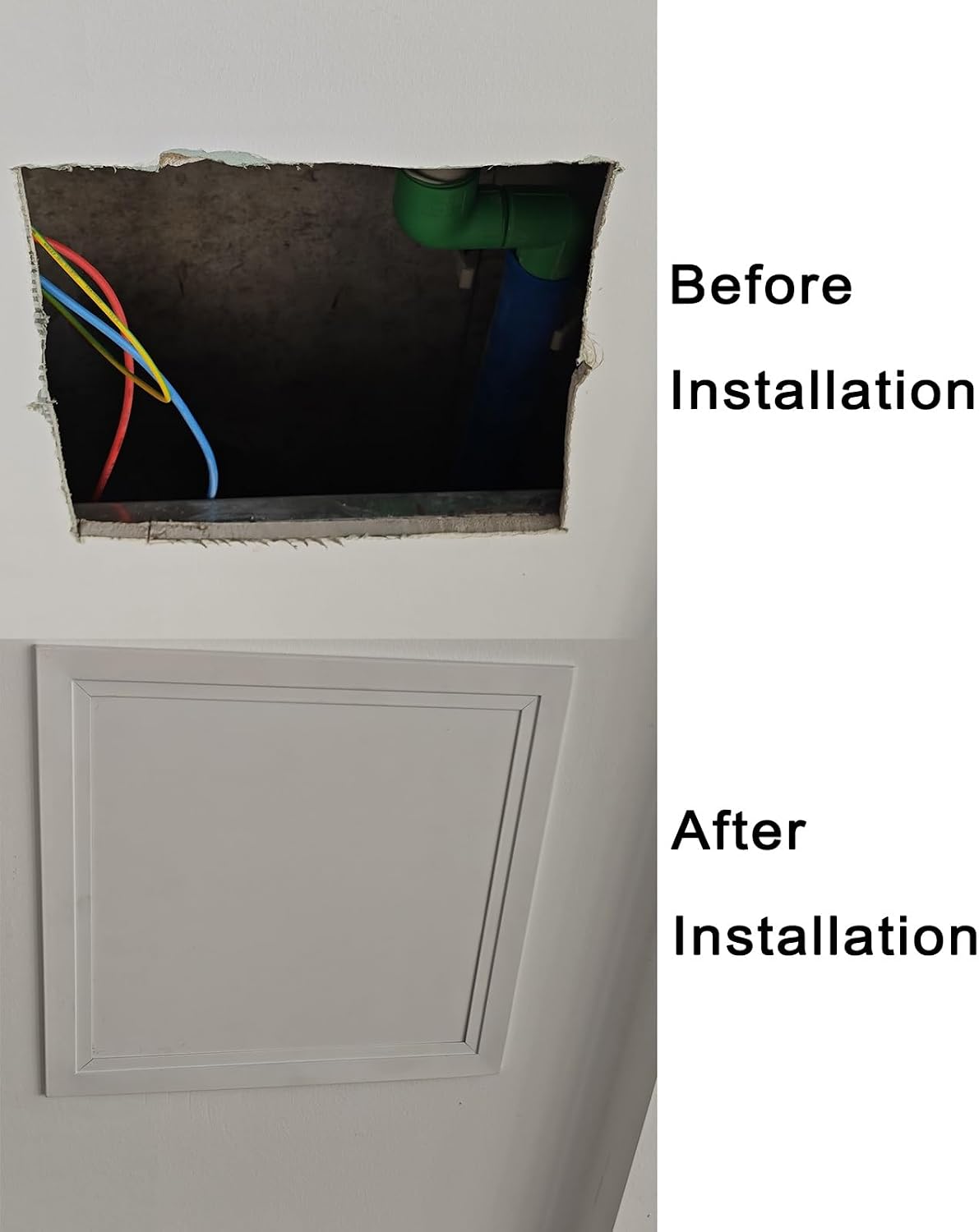 Black White Gray Metal Inspection Door, Classic Ceiling Access Panel with Screws, Customizable, Easy-to-Install Access Door(Black,12x24in/300x600mm)