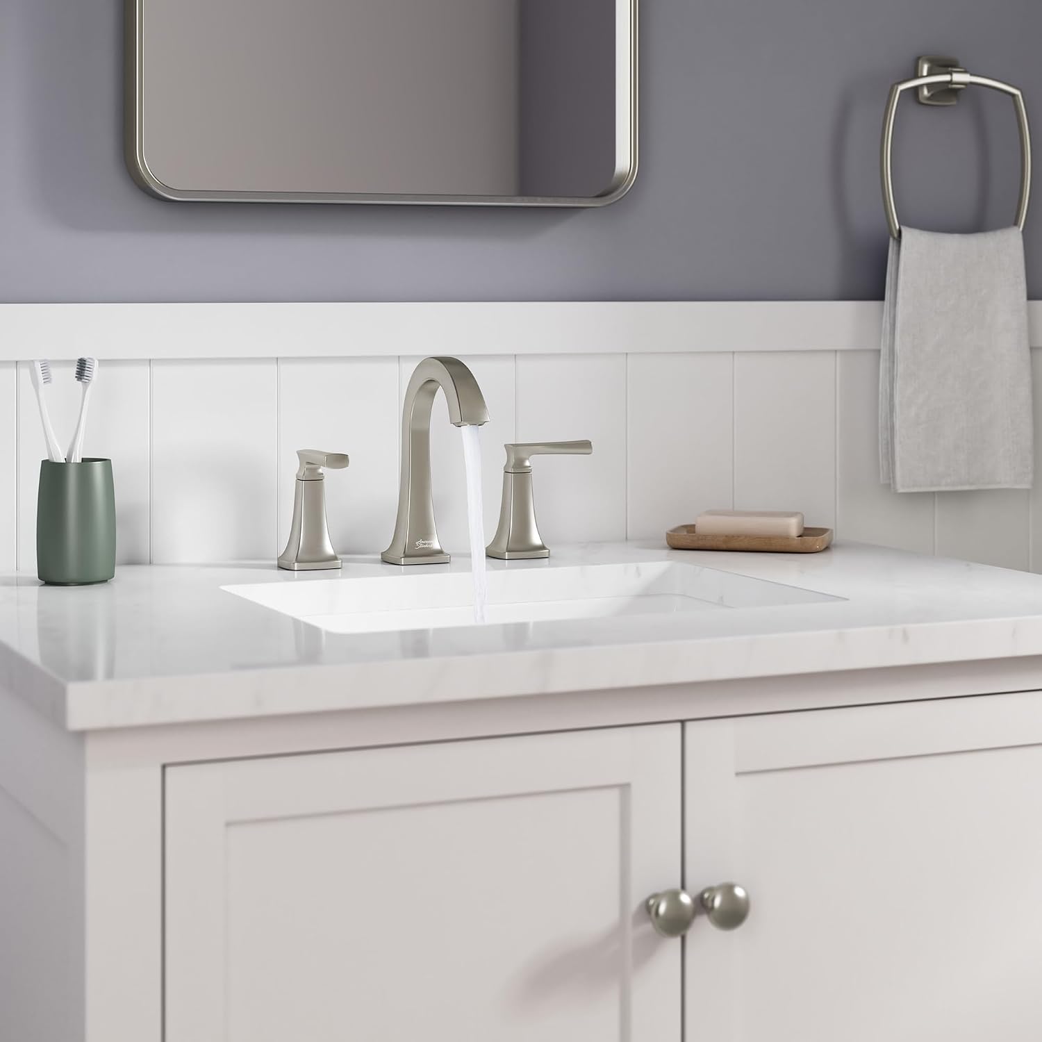 American Standard 7426801.295 Belmeade Two-Handle 8-Inch Widespread Bathroom Faucet, 1.2 GPM, Brushed Nickel (Pack of 2)