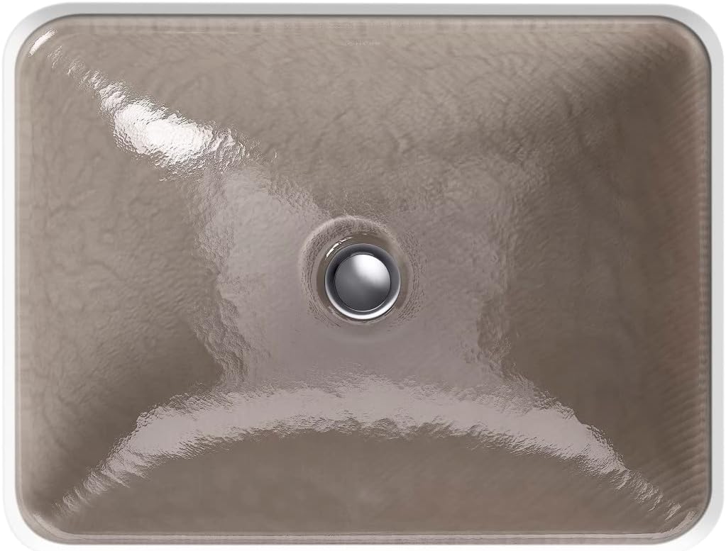 KOHLER K-28823-G3-B11 ARTIST EDITIONS Yepsen Collection Glass Undermount Bathroom Sink 17' x 13'Rectangle Basin Opaque Doe
