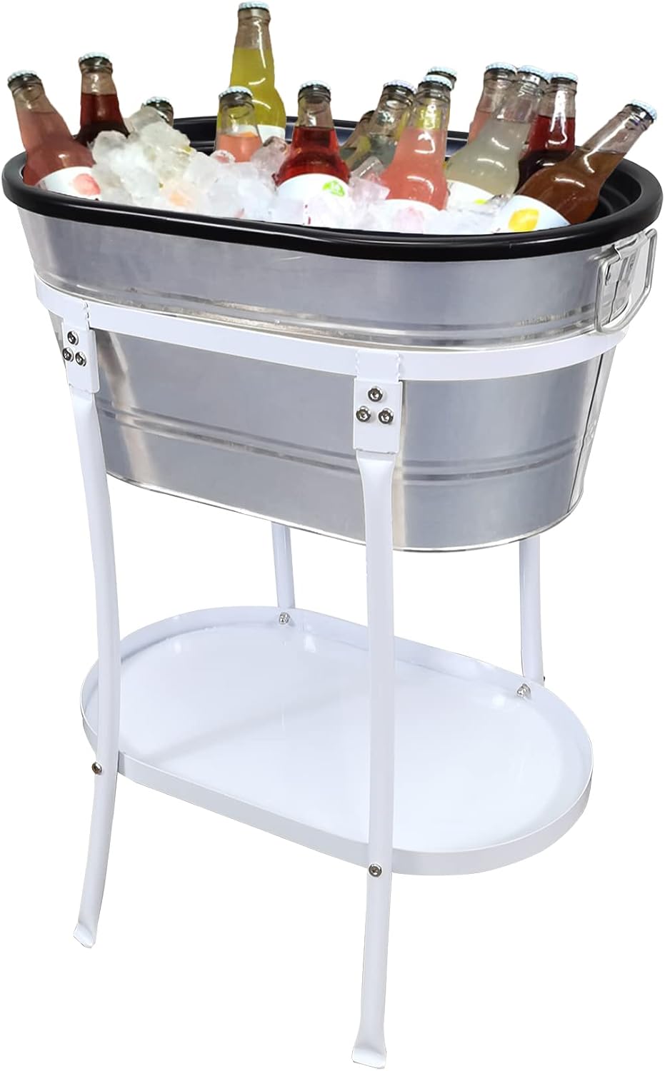 FixtureDisplays® Ice Tub Beverage Ice Bucket with Stand Party Mobile Drink Beverage Rack 12176+21844-NEW-NF