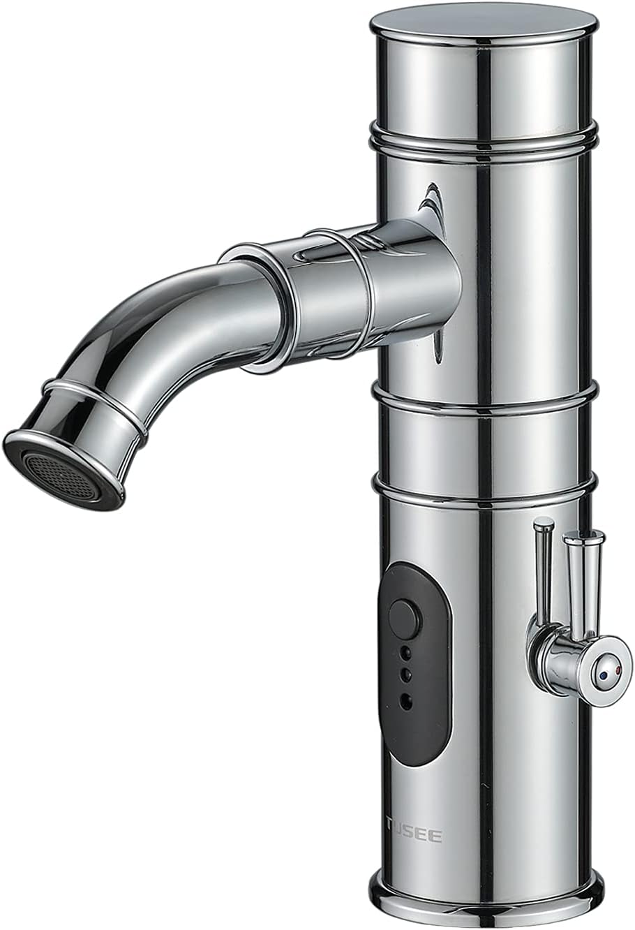 Touchless Bathroom Faucet with Rotatable Spout and Manual Option, Bathroom Sink Faucet with Temperature Control and Flow Control, Chrome, TS-5501C
