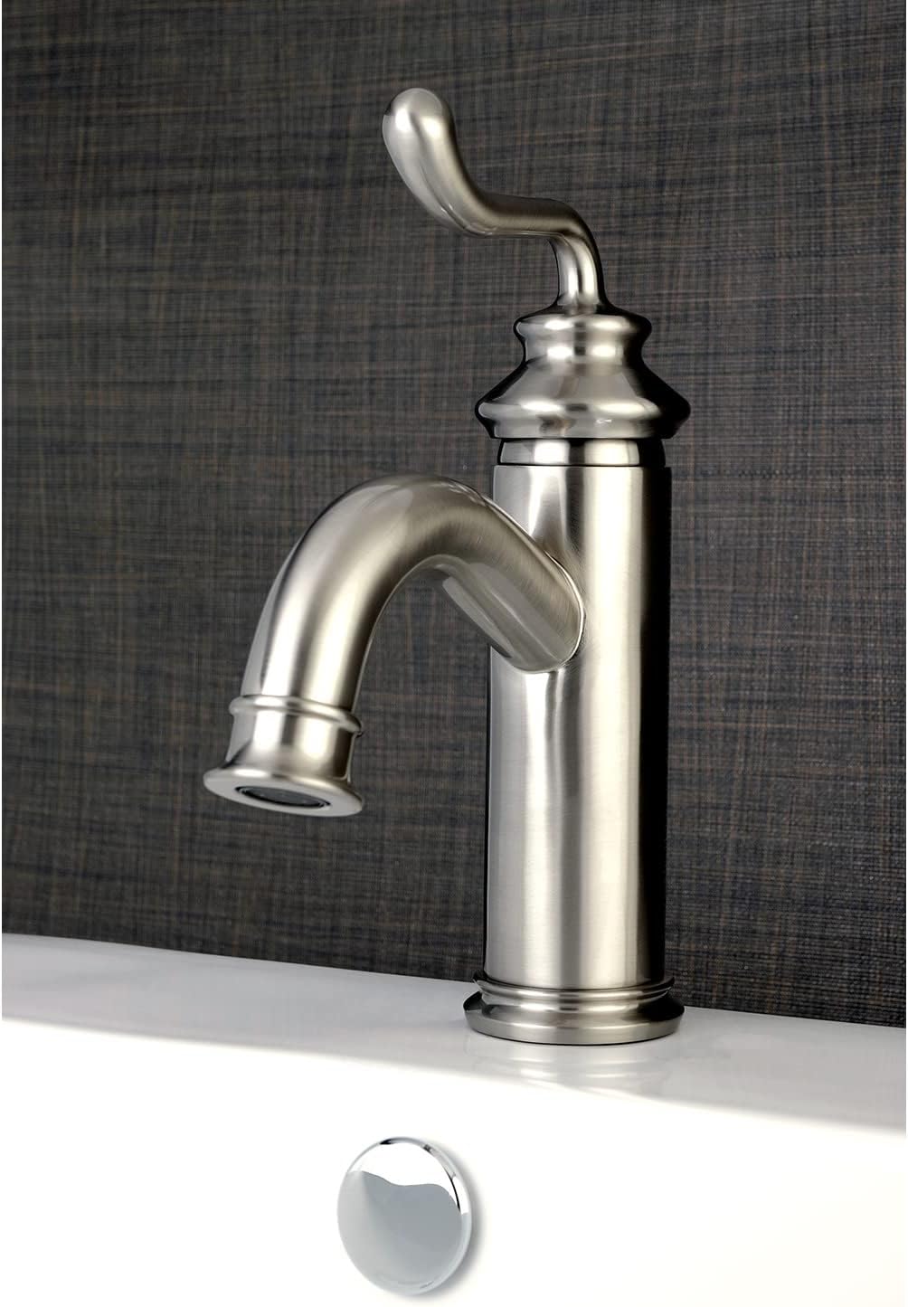 Fauceture LS541RLAB Royale Single-Handle Bathroom Faucet with Push Pop-Up, Antique Brass