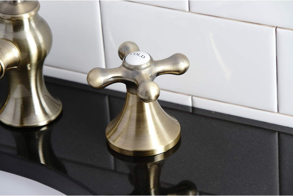 Kingston Brass KC7063AX Vintage Widespread Bathroom Faucet, Antique Brass, 8 x 5.63 x 3.06