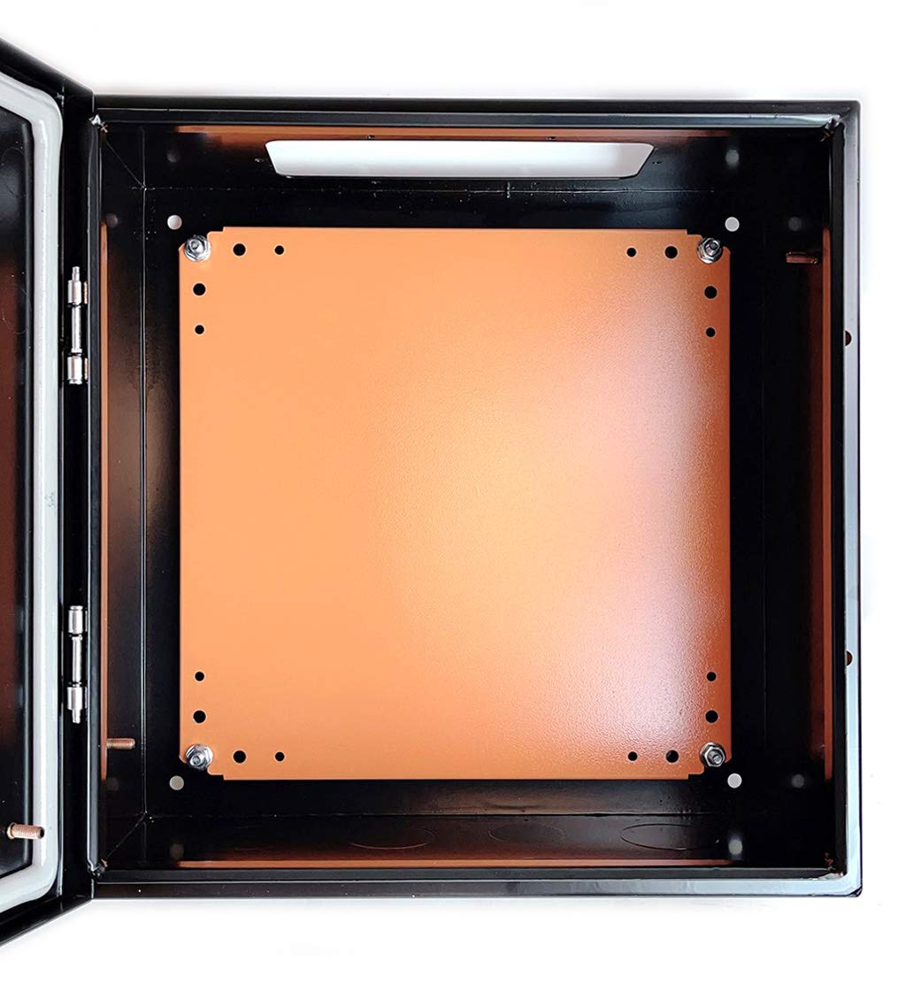 AUBER 30A Brew Panel Wall-Mount Black Steel Enclosure with Knockouts, Includes 80A Heat Sink