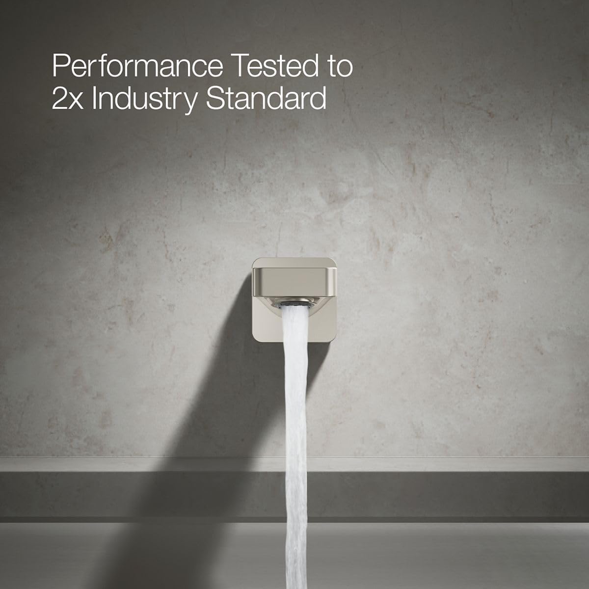 Kohler 23510-SN Parallel® Wall-Mount Bath spout, Vibrant Polished Nickel