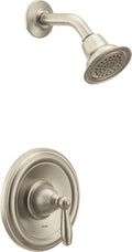 Moen Brantford Brushed Nickel Posi-Temp Pressure Balancing Shower Trim Kit with Shower Head and Lever Handle, Valve Required, T2152BN
