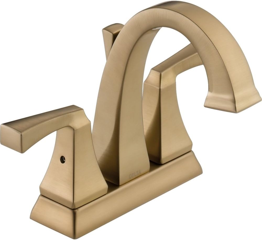Delta Faucet Dryden Gold Bathroom Faucet, Centerset Bathroom Faucet, Diamond Seal Technology, Metal Drain Assembly, Champagne Bronze 2551-CZMPU-DST