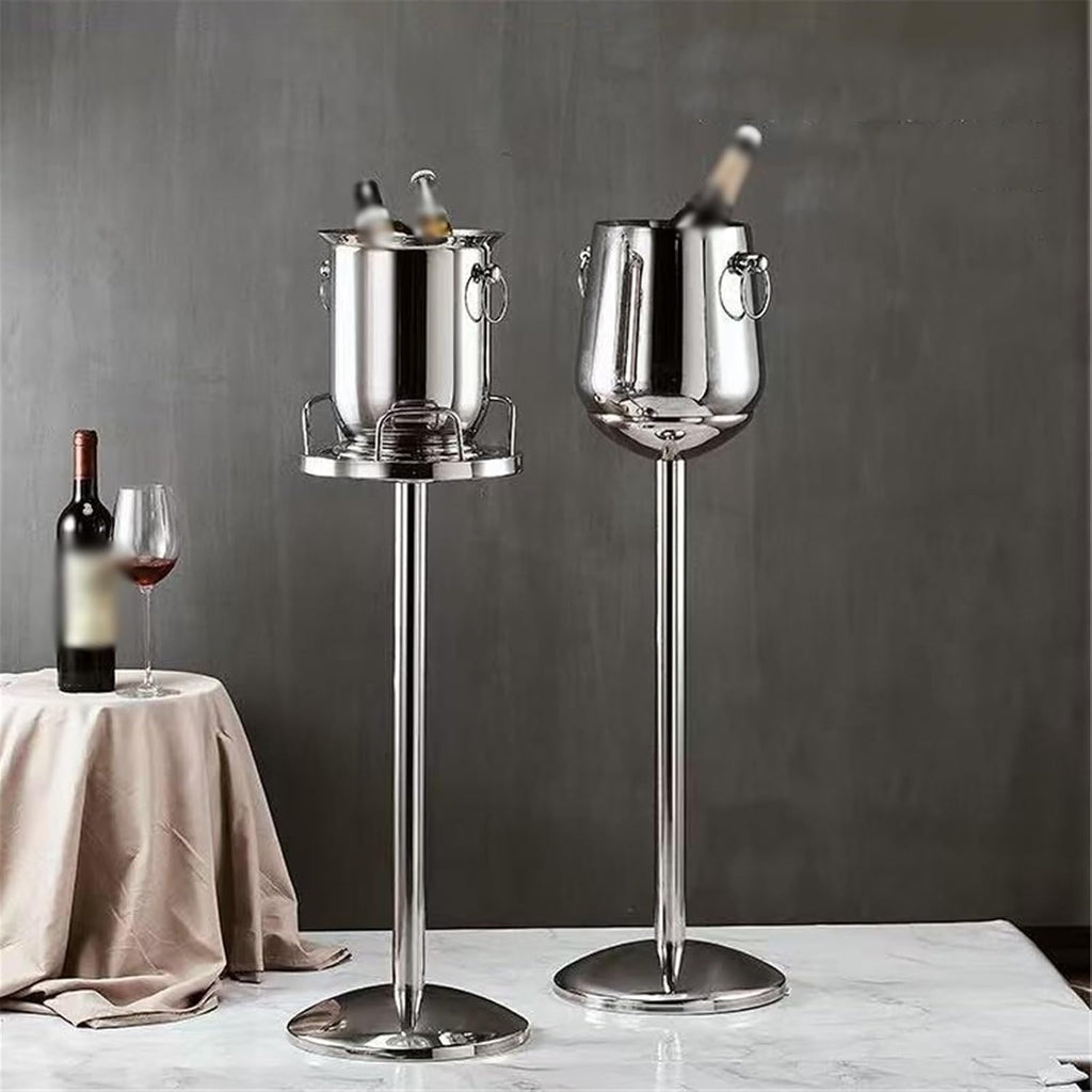 Ice Bucket Creative Stainless Steel Ice Bucket with Stand for Party Bar Ktv BBQ Home