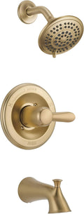 Delta Faucet Lahara 14 Series Single-Handle Tub and Shower Trim Kit, Shower Faucet with 5-Spray Touch-Clean Shower Head, Champagne Bronze T14438-CZ (Valve Not Included)