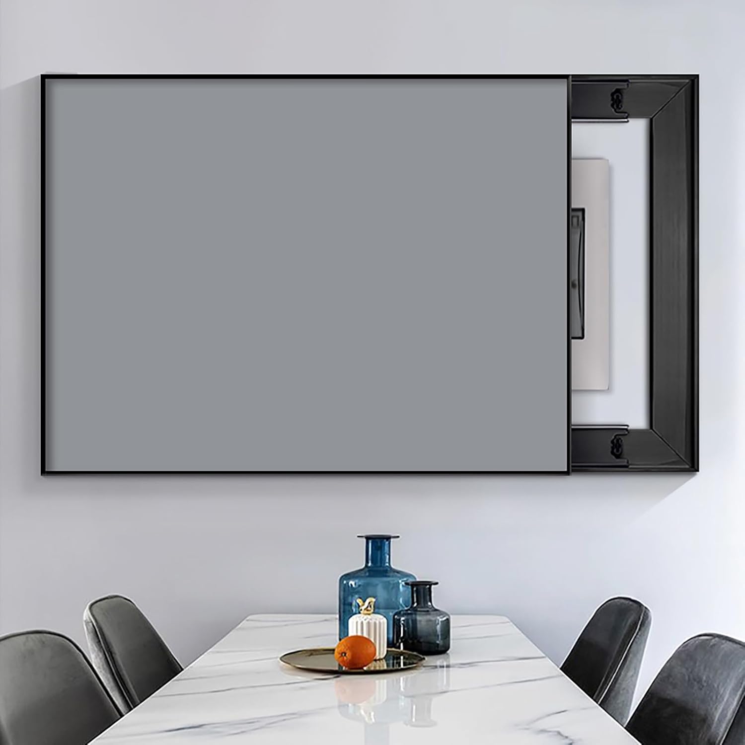 Electrical Panel Cover Push-Pull Electrical Panel Cover Wall Hanging, Solid Color Fuse Box Cover Room Decor, Breaker Box Cover Hide Meter Box, for Home/Office(Gray,WXL-70 x 50CM-27.6x19.7)