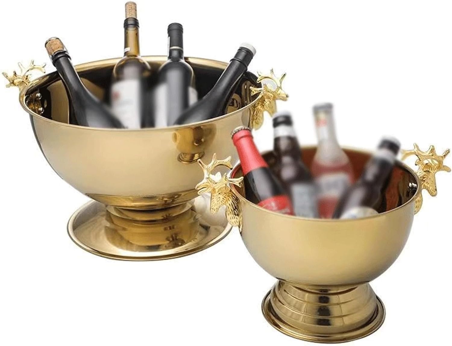 Ice Bucket Metal Ice Bucket Large Stainless Steel Ice Basin Ice Bucket Gold Suitable for Barbecue Party Bar Club Restaurant Hotel Etc. Keeps Ice Cold & Dry