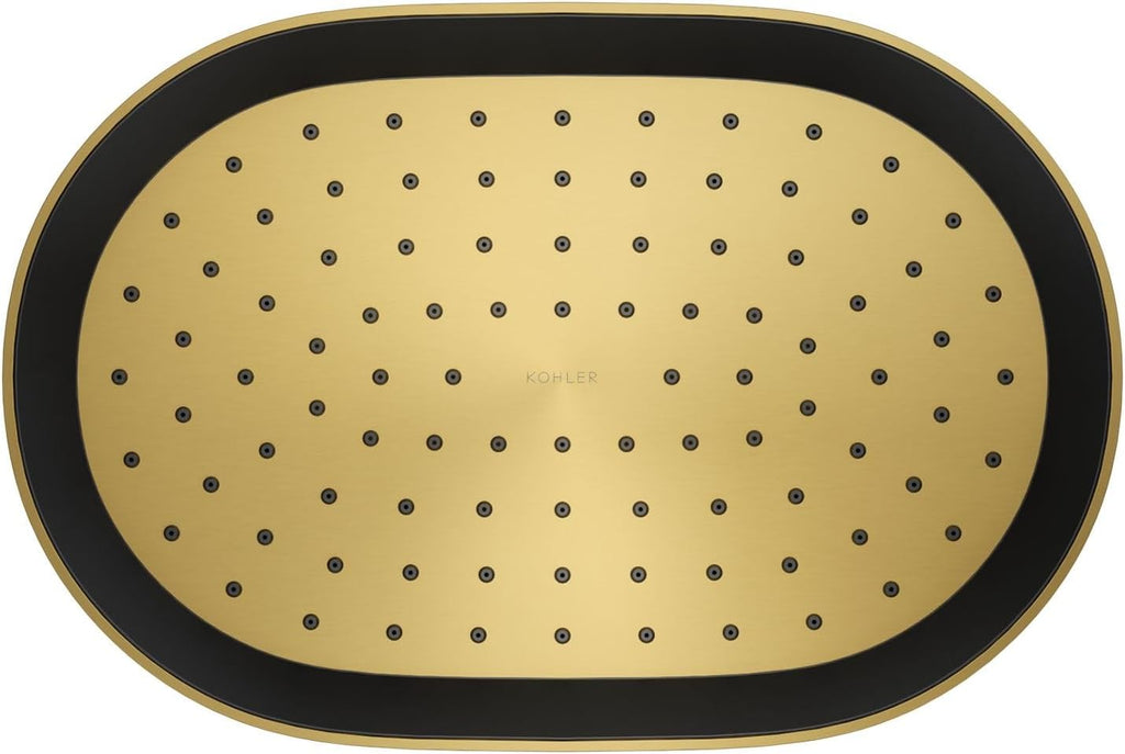 Kohler 26293-G-2MB Statement® Oblong 12' single-function rainhead, 1.75 gpm, Vibrant Brushed Moderne Brass