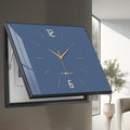 Decorative Meter Box Panel Cover for Hide Electric Box, Horizontal Breaker Box Cover Clock, Electrical Panel Lid for Indoor/Kitchen/Farmhouse(Blue/B,55x45cm(21 5/8x17 3/4'))