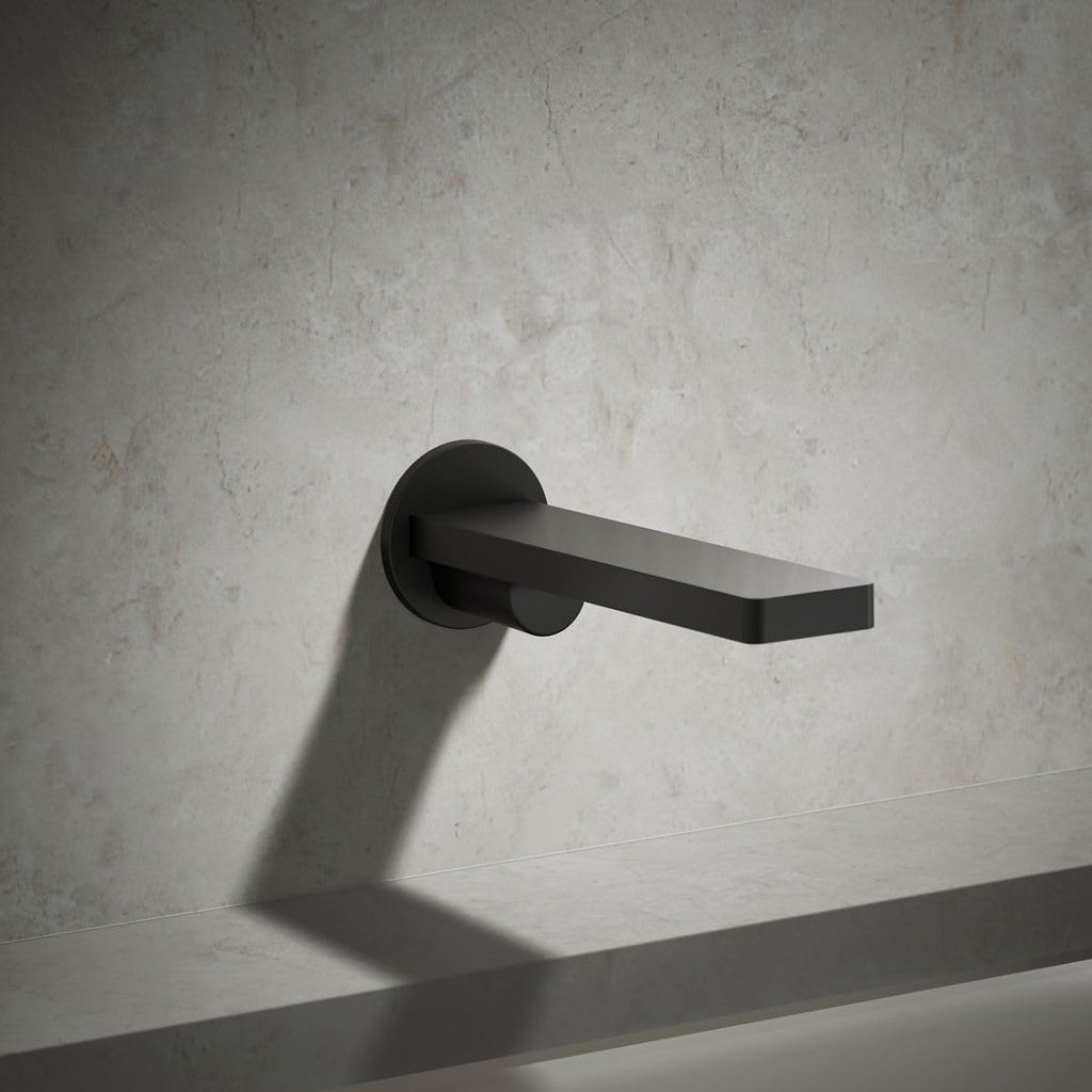 Kohler 73120-BL Composed Wall-Mount Non-Diverter Bath Spout, Matte Black