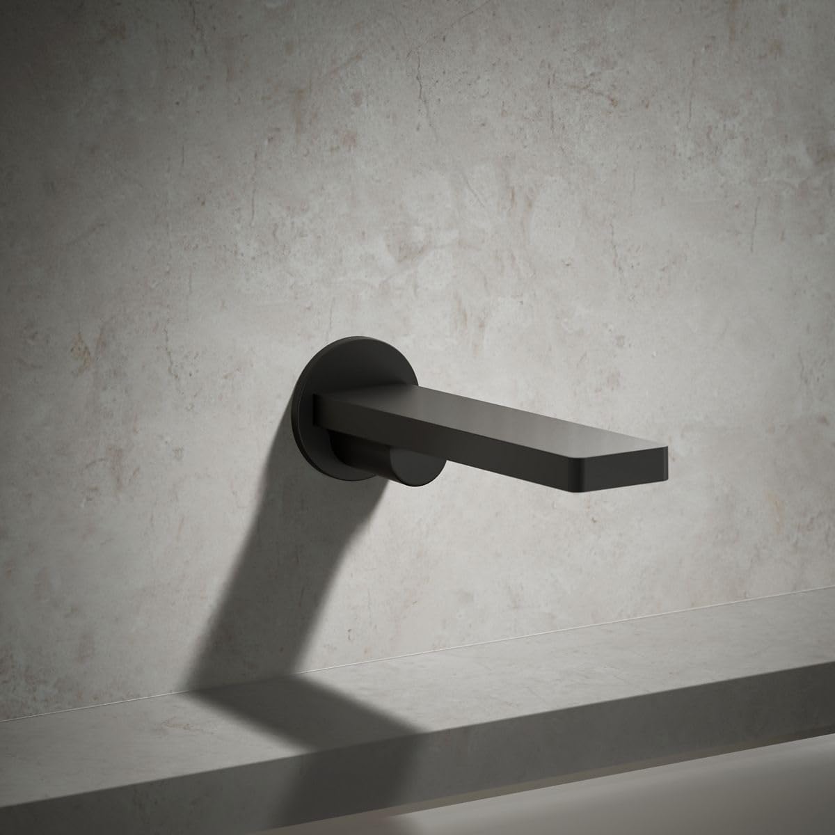Kohler 73120-BL Composed Wall-Mount Non-Diverter Bath Spout, Matte Black