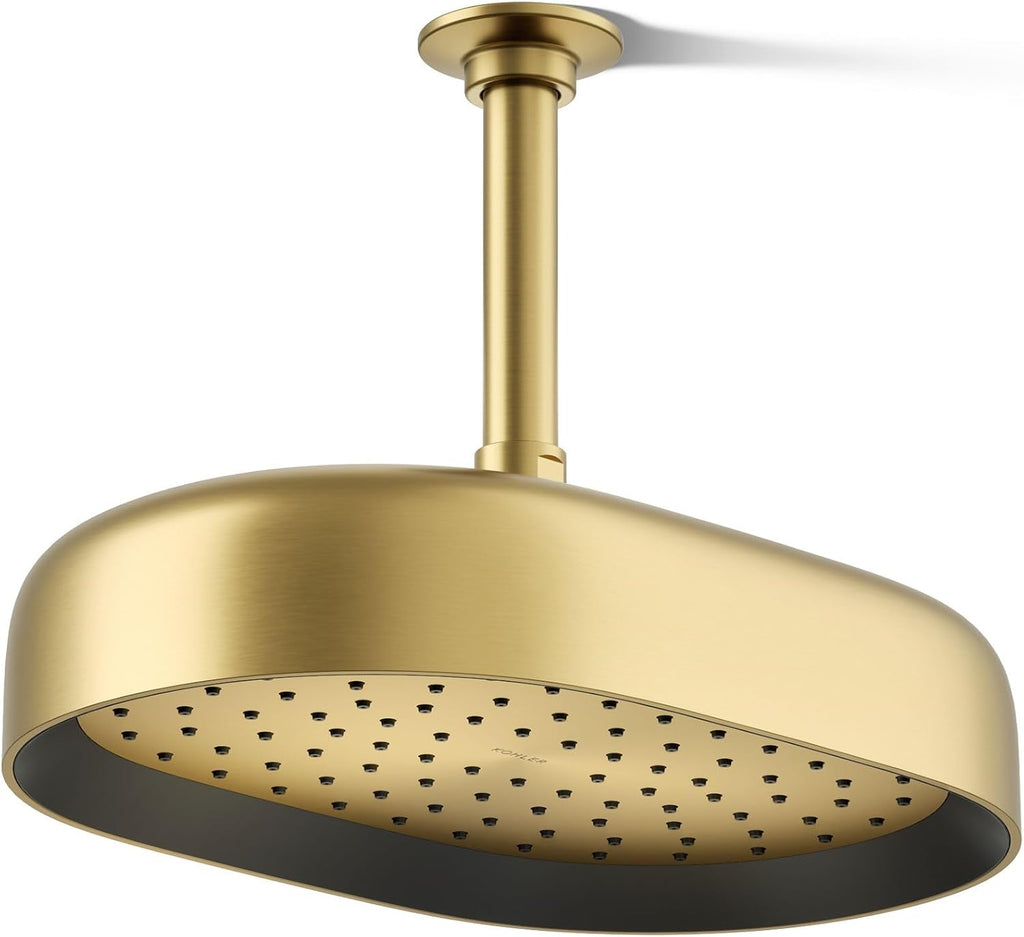 Kohler 26293-G-2MB Statement® Oblong 12' single-function rainhead, 1.75 gpm, Vibrant Brushed Moderne Brass