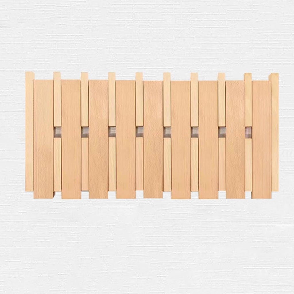 Electrical Panel Cover Hide Breaker Box/Distribution Cover, Wood Piano Key Electrical Panel Cover, Home Breaker Box Cover with Hook, for Hanging Clothes/Hats/Bags(Natural,8 Hooks)