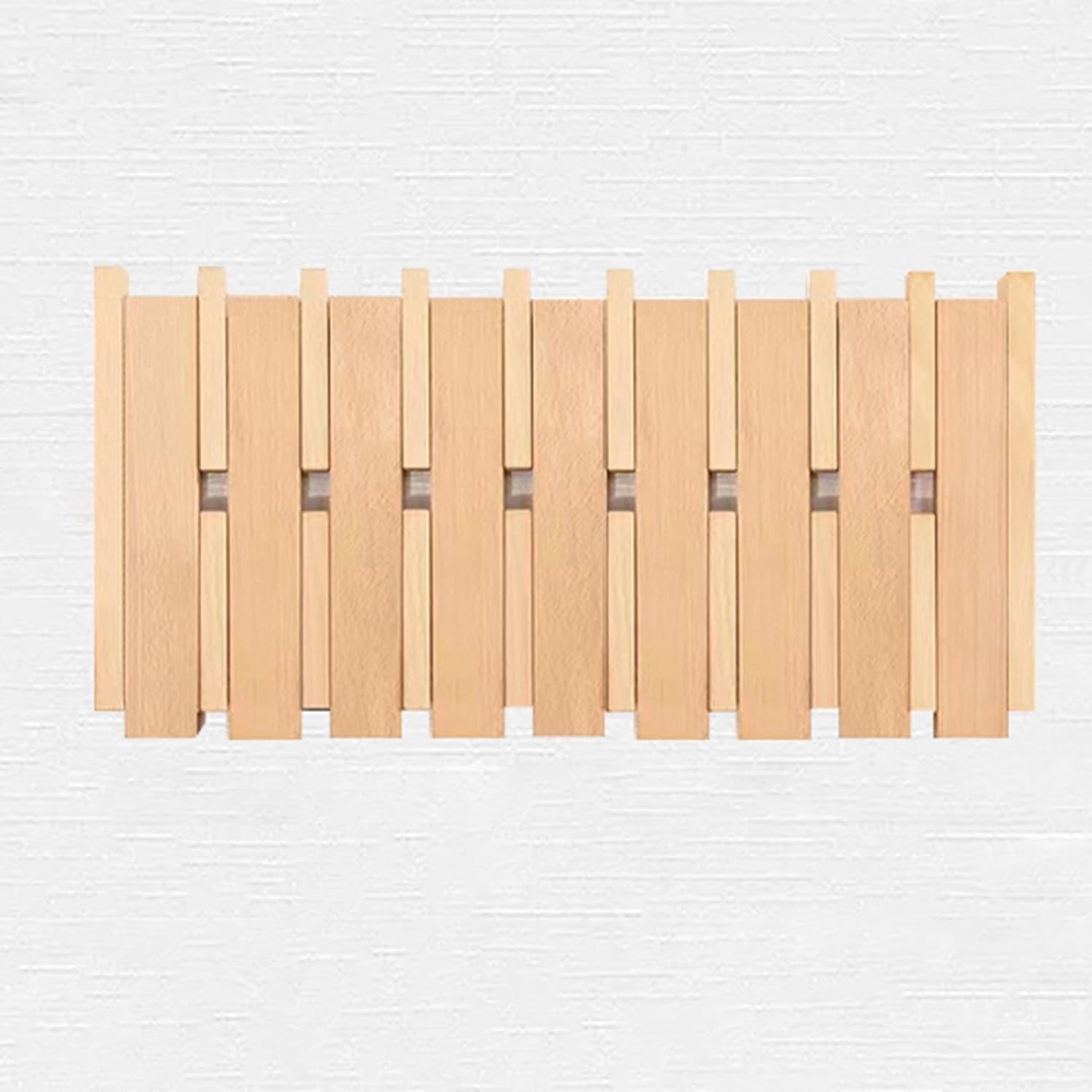 Electrical Panel Cover Hide Breaker Box/Distribution Cover, Wood Piano Key Electrical Panel Cover, Home Breaker Box Cover with Hook, for Hanging Clothes/Hats/Bags(Natural,8 Hooks)