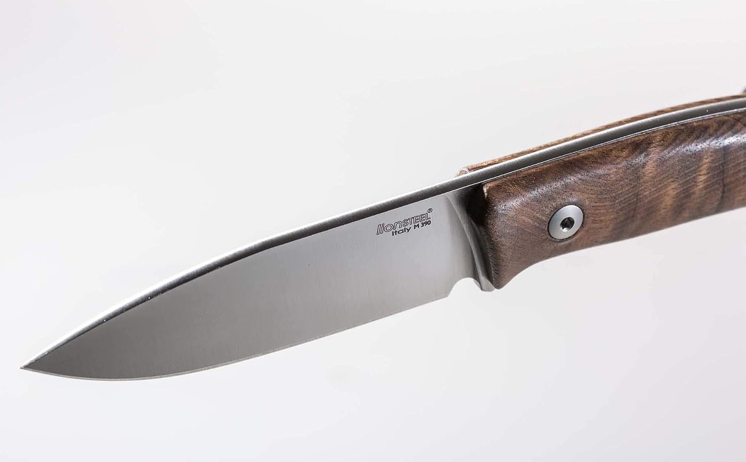 LionSTEEL M1 Bushcraft Fixed Blade Knife, M390 Sintered Steel Blade, Leather Sheath