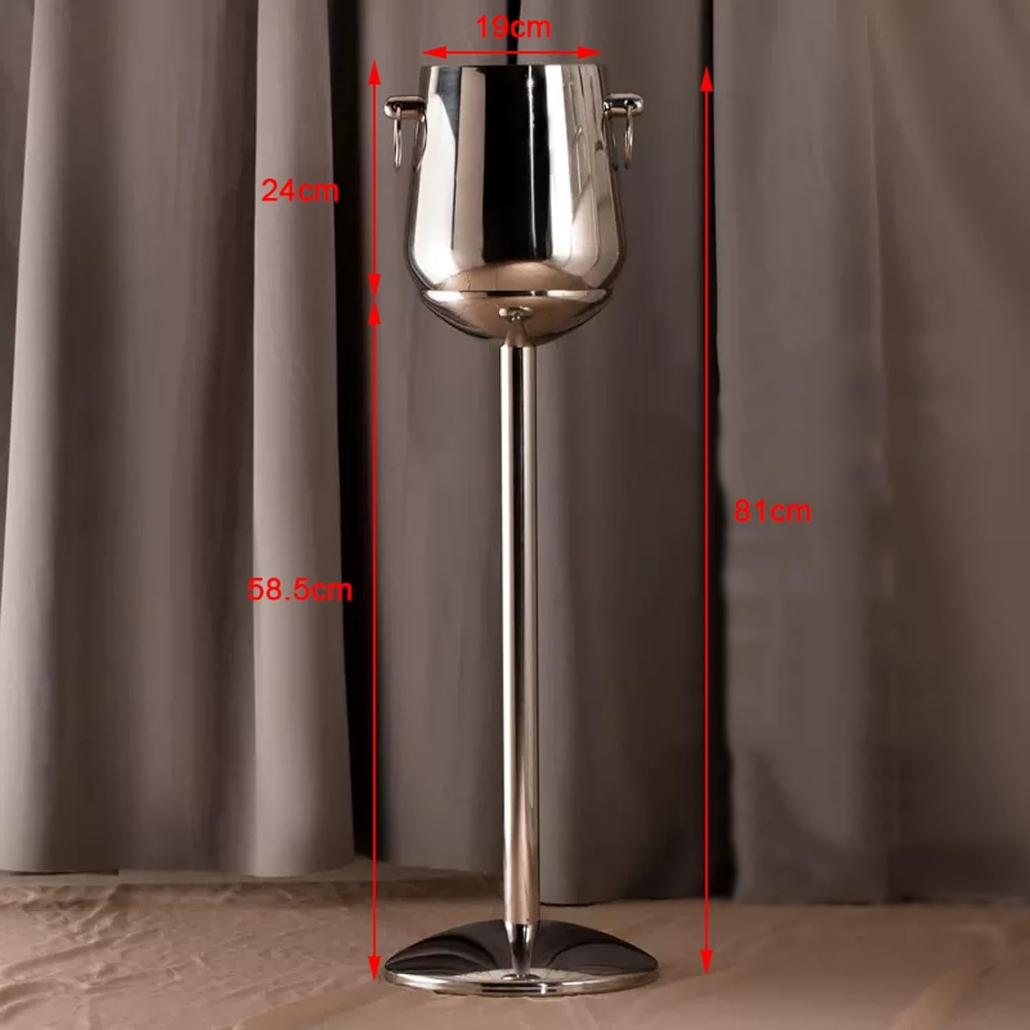 Insulated Ice Bucket Champagne Bucket with Stand, Stainless Steel Double Wall Wine Chiller with Carrying Handle, Ice Buckets for Parties Festival Bar Outdoor or Indoor Use, 5L Ice Bucket for