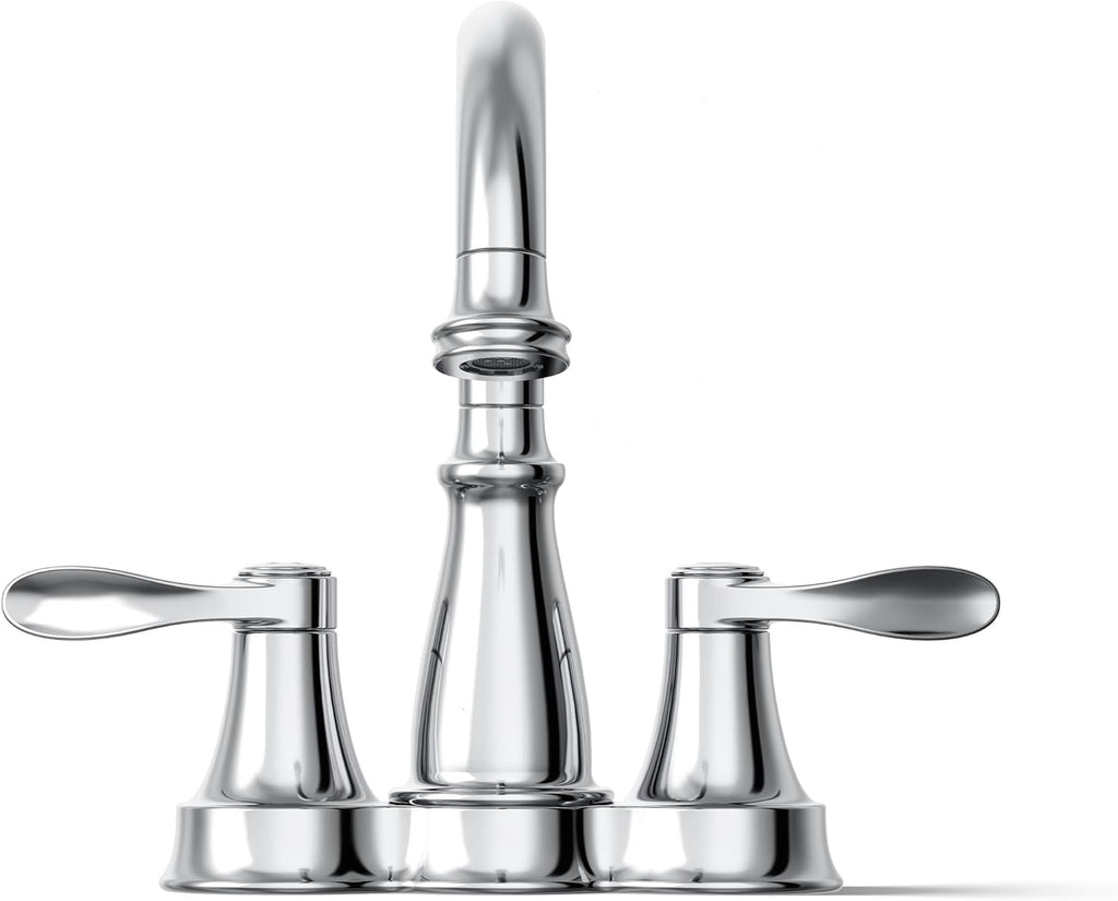 KOHLER K-27378-4-CP Bellera® Centerset Bathroom Sink Faucet, 1.2 GPM, Ceramic Disc Valves, Traditional Design, Polished Chrome
