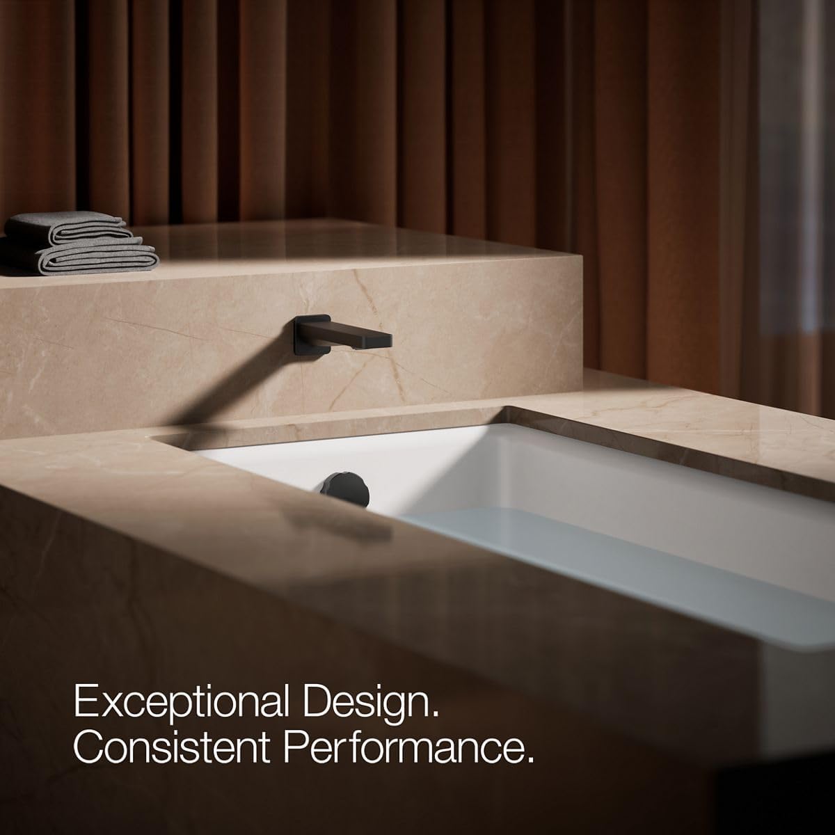 Kohler 23510-BL Parallel® Wall-Mount Bath spout, Matte Black