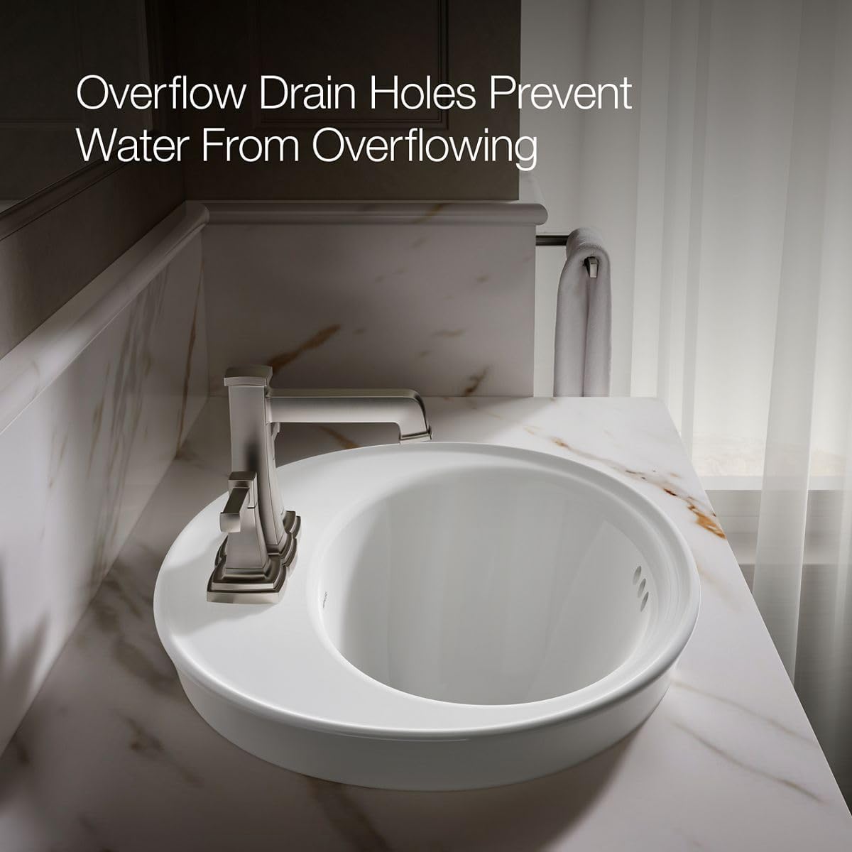 Kohler K-2075-4-0 Serif Self-Rimming Bathroom Sink, White