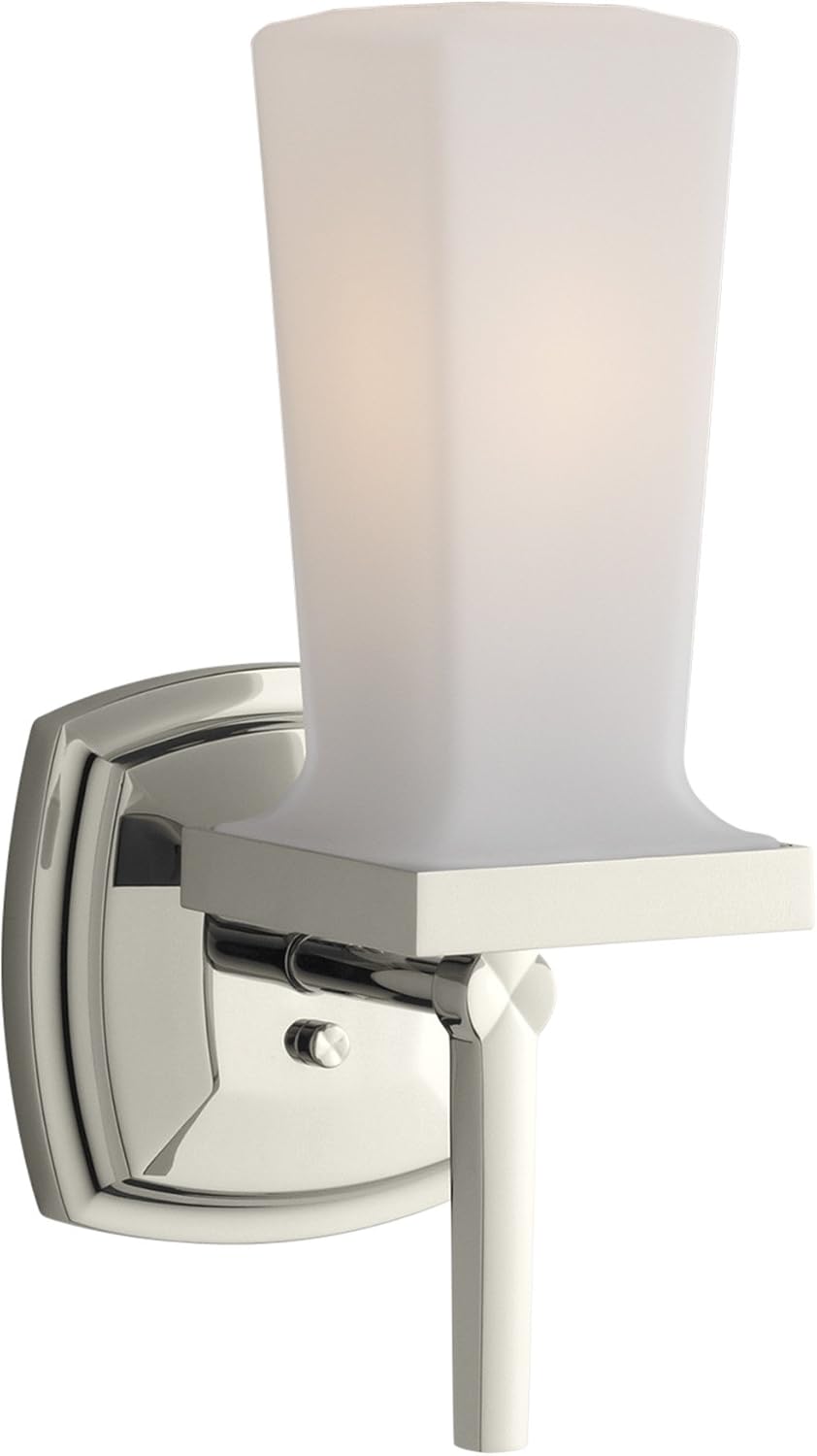Kohler Wall Sconce by KOHLER, Single Wall Sconce, Margaux Collection, Vibrant Polished Nickel, K-16268-SN
