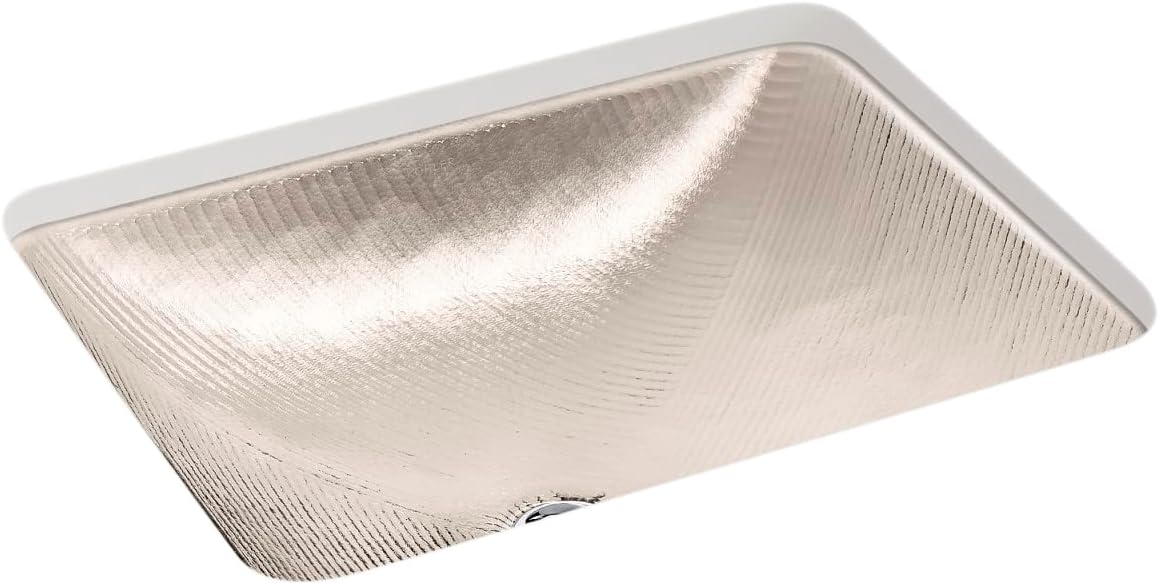 KOHLER K-28823-TG3 ARTIST EDITIONS Yepsen Collection Glass Undermount Bathroom Sink 17'' x 13''Rectangle Basin Trans Doe