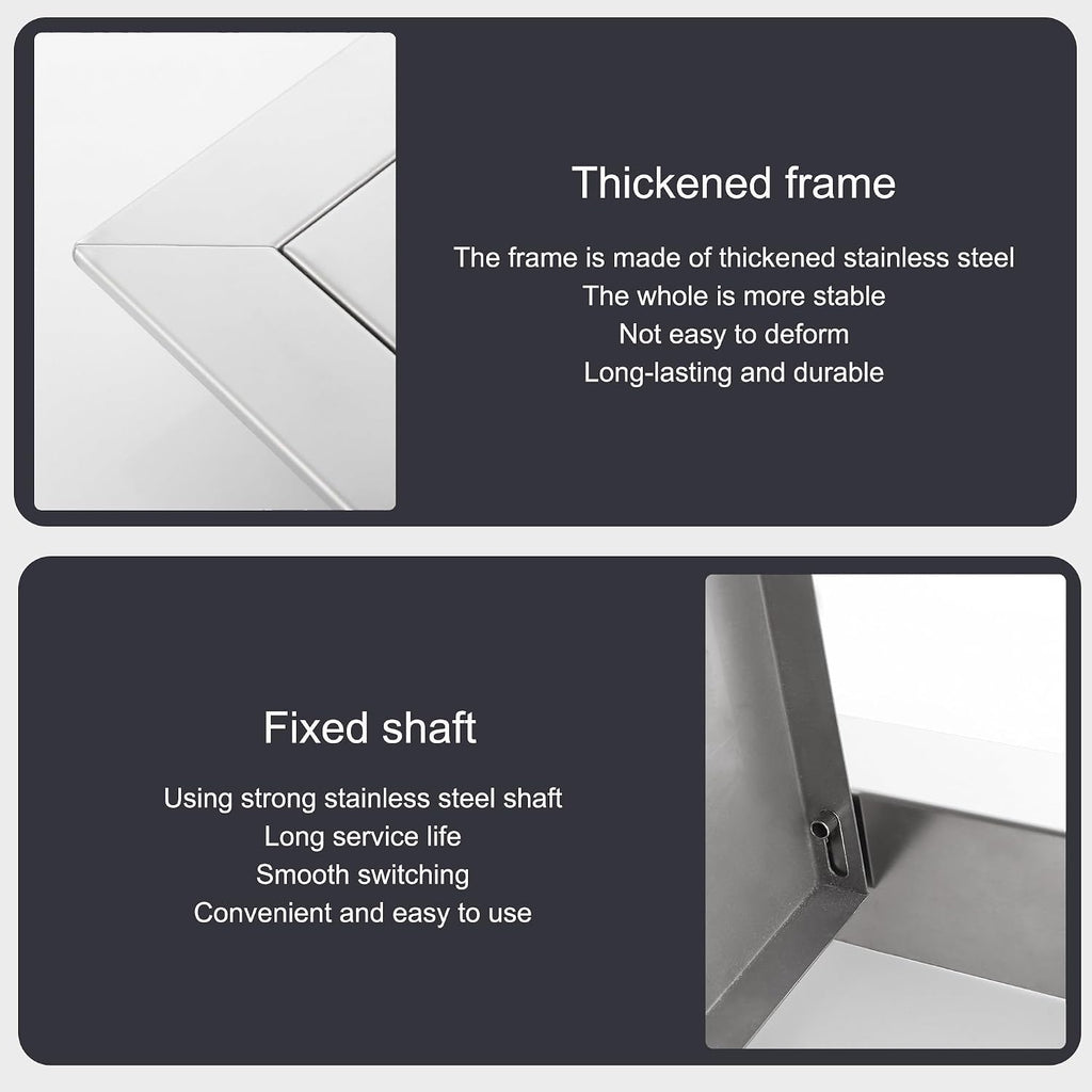 Stainless Steel Access Panel - 10x10in Outdoor Kitchen Access Door for BBQ Pit, Perfect for Drywall, Plumbing, Electrical, Weather-Resistant & Durable Access Solution