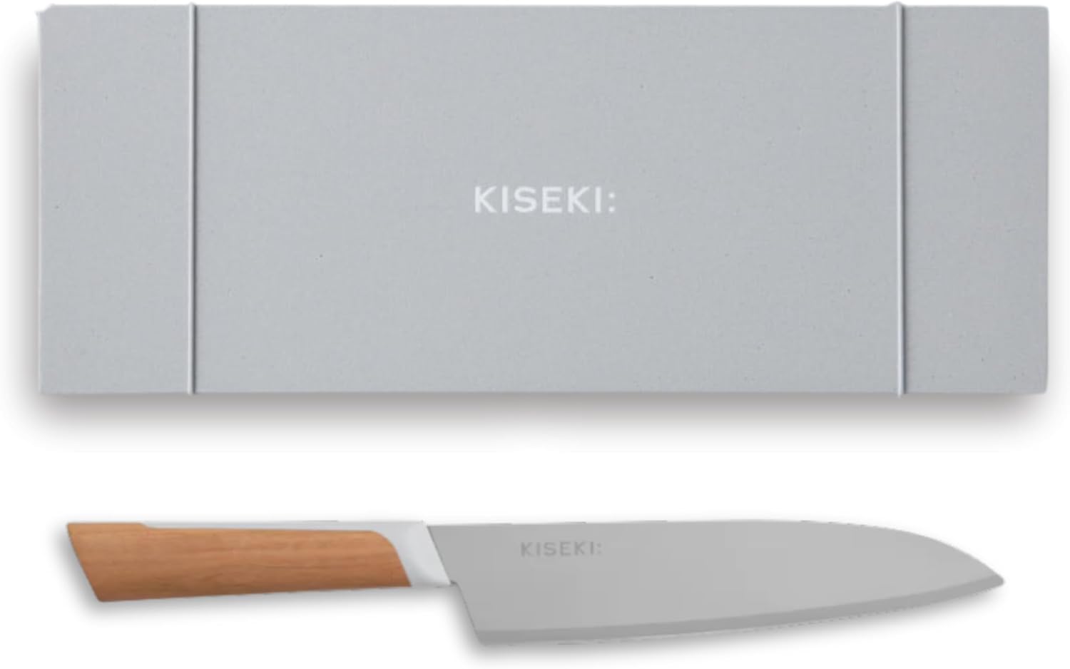 KISEKI: 7.1 Inch Santoku Japanese Chef's Knife, 1.2 mm Tungsten Carbide Alloy Blade, Ergonomic Yamazakura Cherry Wood Handle, Rust Resistant, Made in Japan