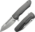KANSEPT Superhawk Pocket Knives, 3.89''Damascus Steel Sharp Blade, Blackwash Titanium Handle, Thumb Stud for Edc and Outdoor, 9.03'' Camping Folding Hiking Knive K1084A3