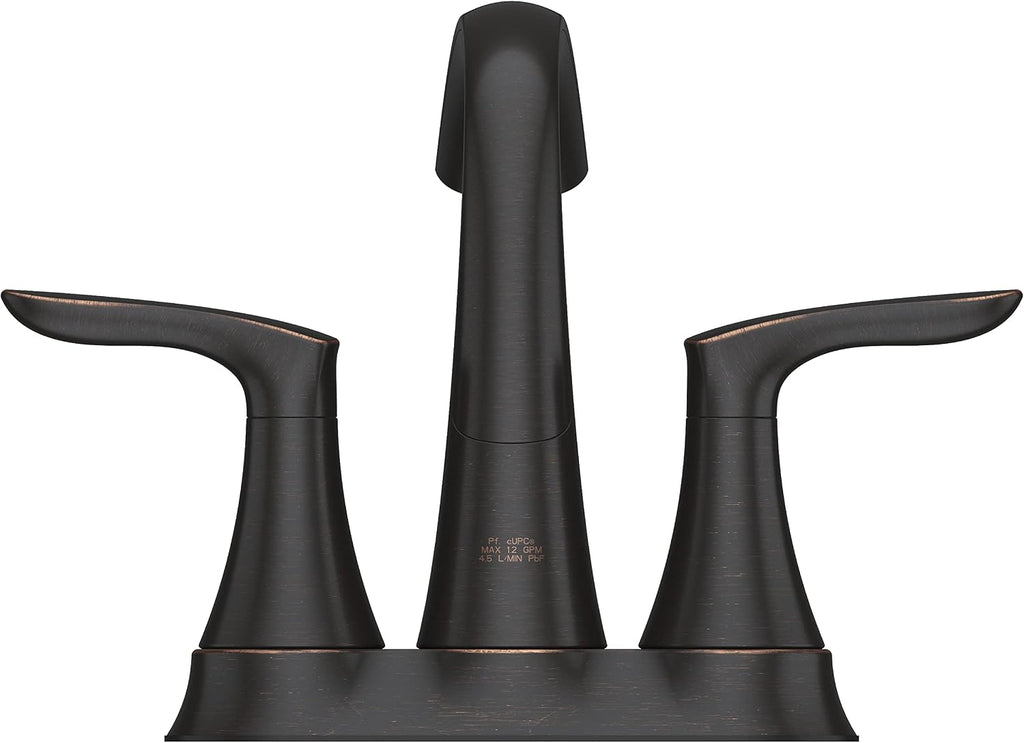 Pfister Weller Bathroom Sink Faucet, 4-Inch Centerset, 2-Handle, 3-Hole, Tuscan Bronze Finish, LG48WR0Y