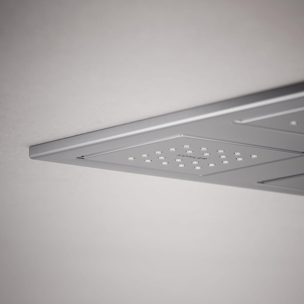 Kohler 98740-CP WaterTile® Rain Overhead shower panel with four 22-nozzle sprayheads, Polished Chrome