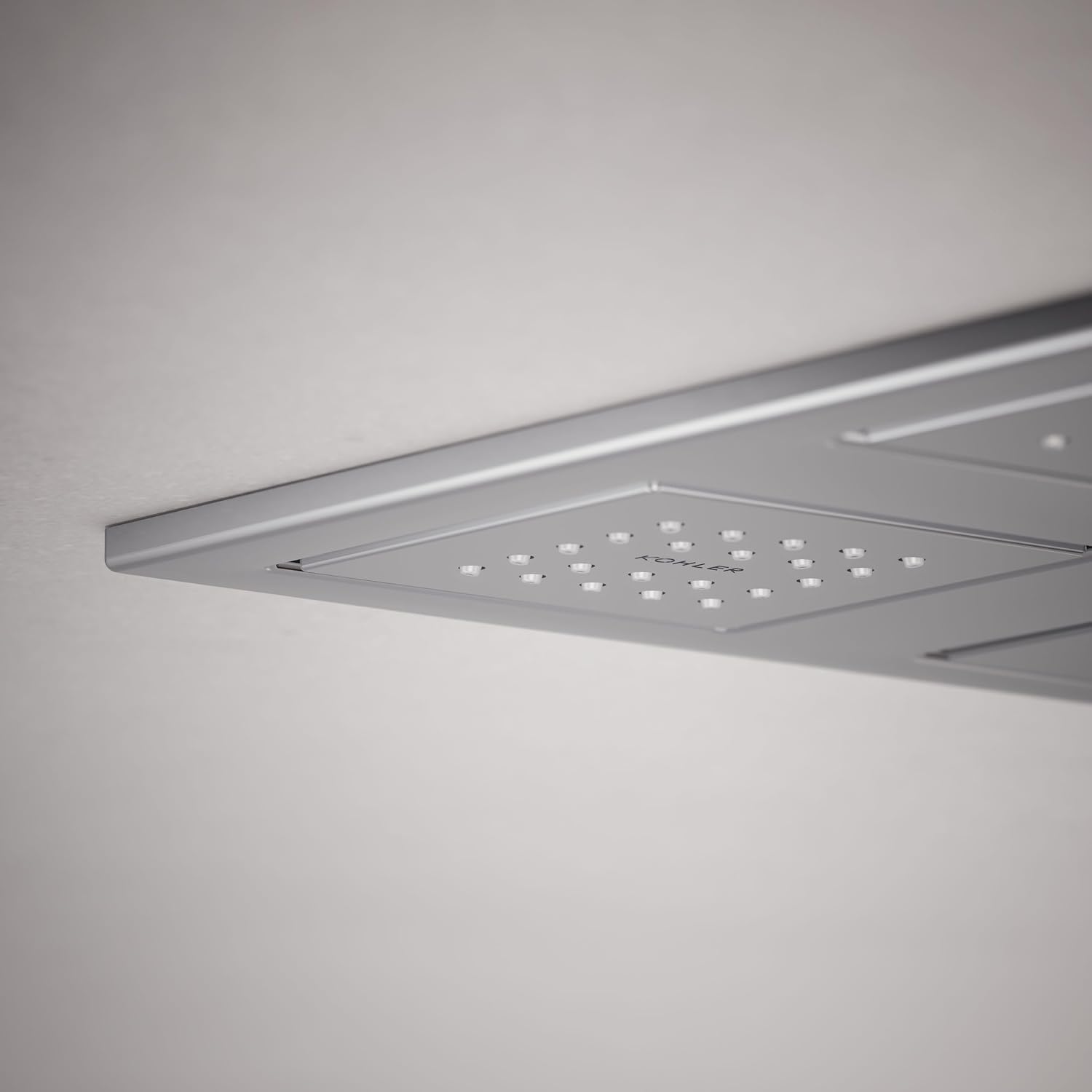 Kohler 98740-CP WaterTile® Rain Overhead shower panel with four 22-nozzle sprayheads, Polished Chrome