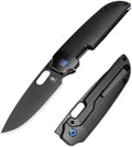 Kizer Varatas Pocket Knife, 3.27' S35VN Steel Blade, Black Titanium Handle, Folding Knife, Small Folding Pocket Knife, Ki3637A2
