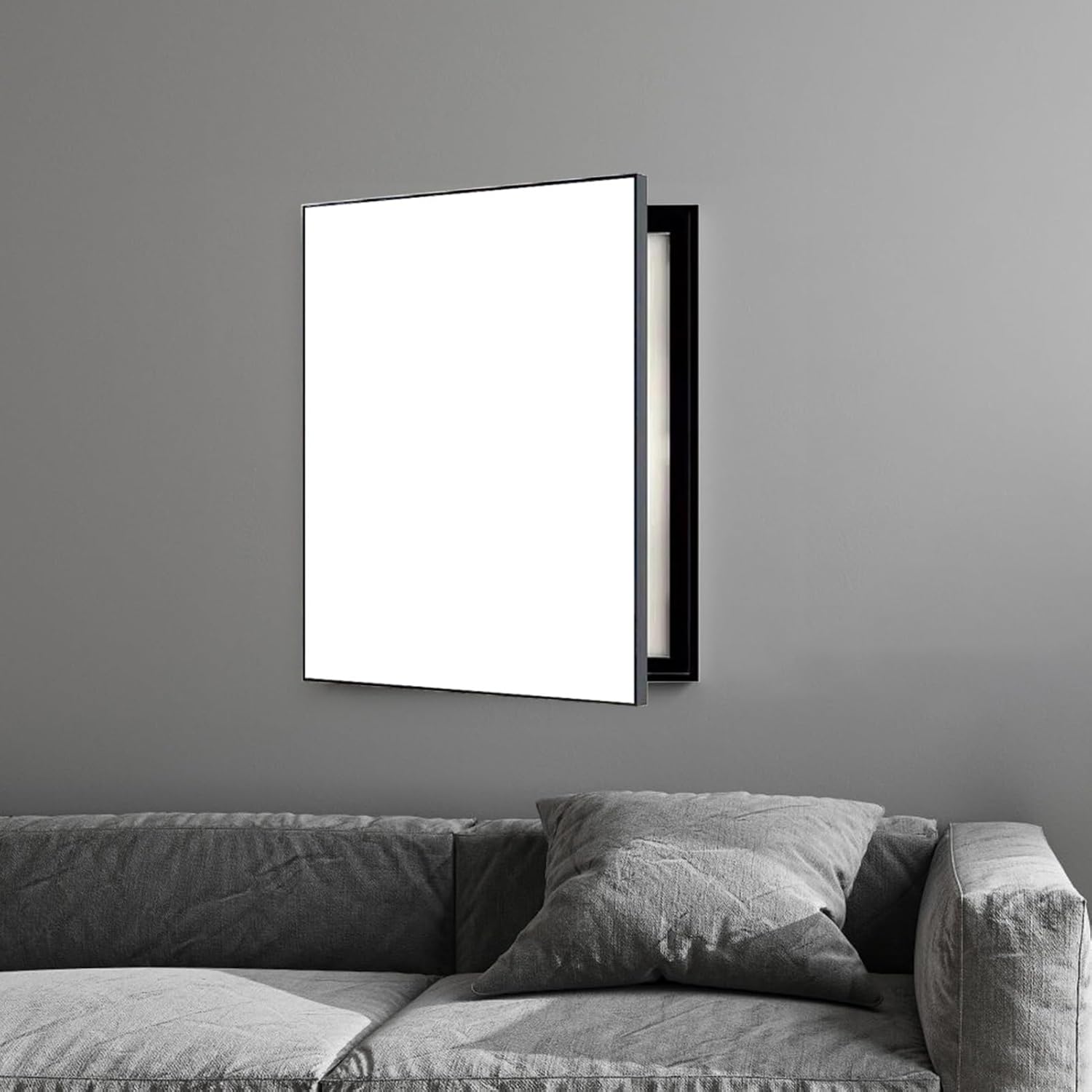 Electrical Panel Cover Wall Mounted Circuit Breaker Box Cover White, Decorative Fuse Box Covers with Traceless Nails, Hide Ugly Electric Panel Cover Room Decor(WXL-50 x 60CM-19.7 x 23.6)
