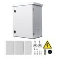 Metal Nema Enclosure with Rain Hood Weatherproof Junction Electric Breaker Box with Fan-Vent Design Electrical Cabinet with Mounting Track Hole in Back 20X24X12