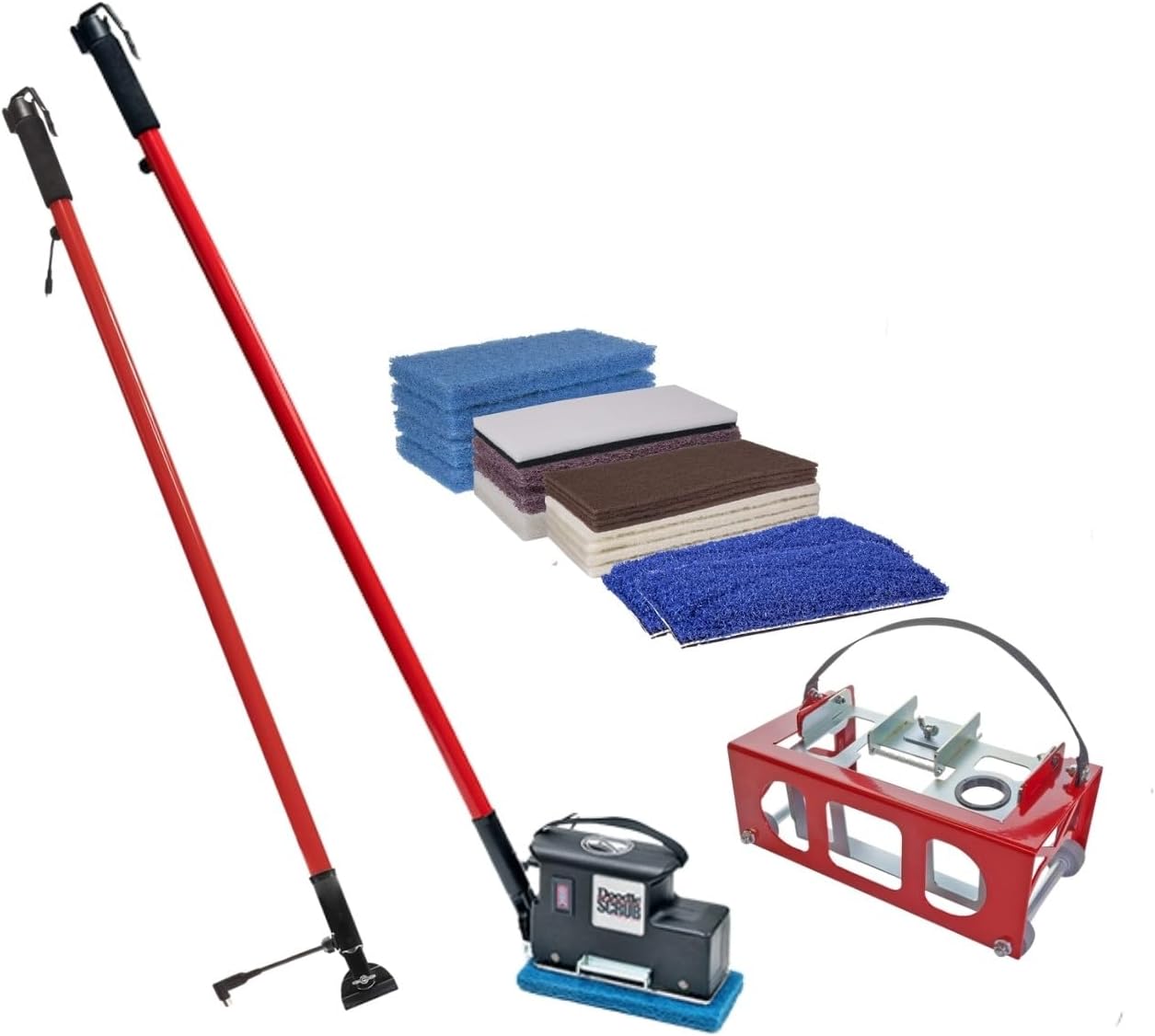 TTS Products Bundle - Square Scrub Battery Doodle Scrub Deluxe with Driver Pads, an Xtreme Sponge & Extra Battery Handle (#SSEBG9DLXBAT2)