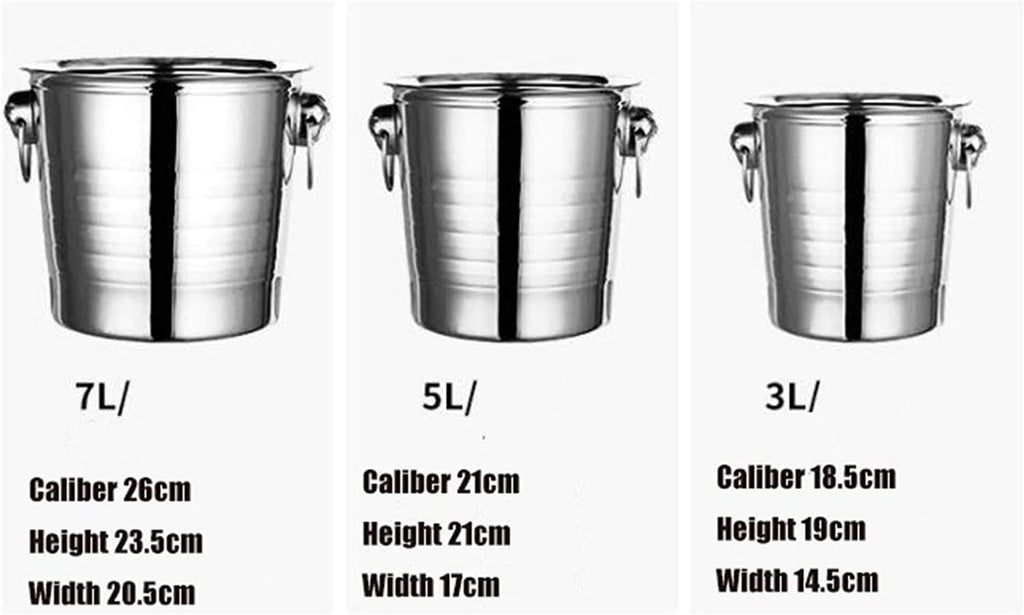 Ice Bucket, Tiger Head Stainless Steel Ktv Champagne Wine Barrel Spit Wine Bucket Ice Bar Beer Barrel Ice Buckets for Parties (7L,Gold)