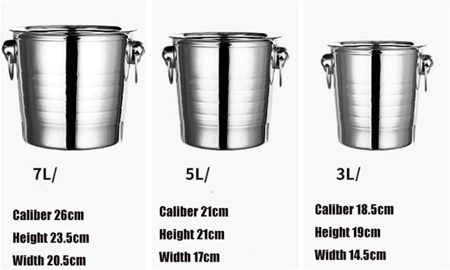 Ice Bucket, Tiger Head Stainless Steel Ktv Champagne Wine Barrel Spit Wine Bucket Ice Bar Beer Barrel Ice Buckets for Parties (5L,Gold)