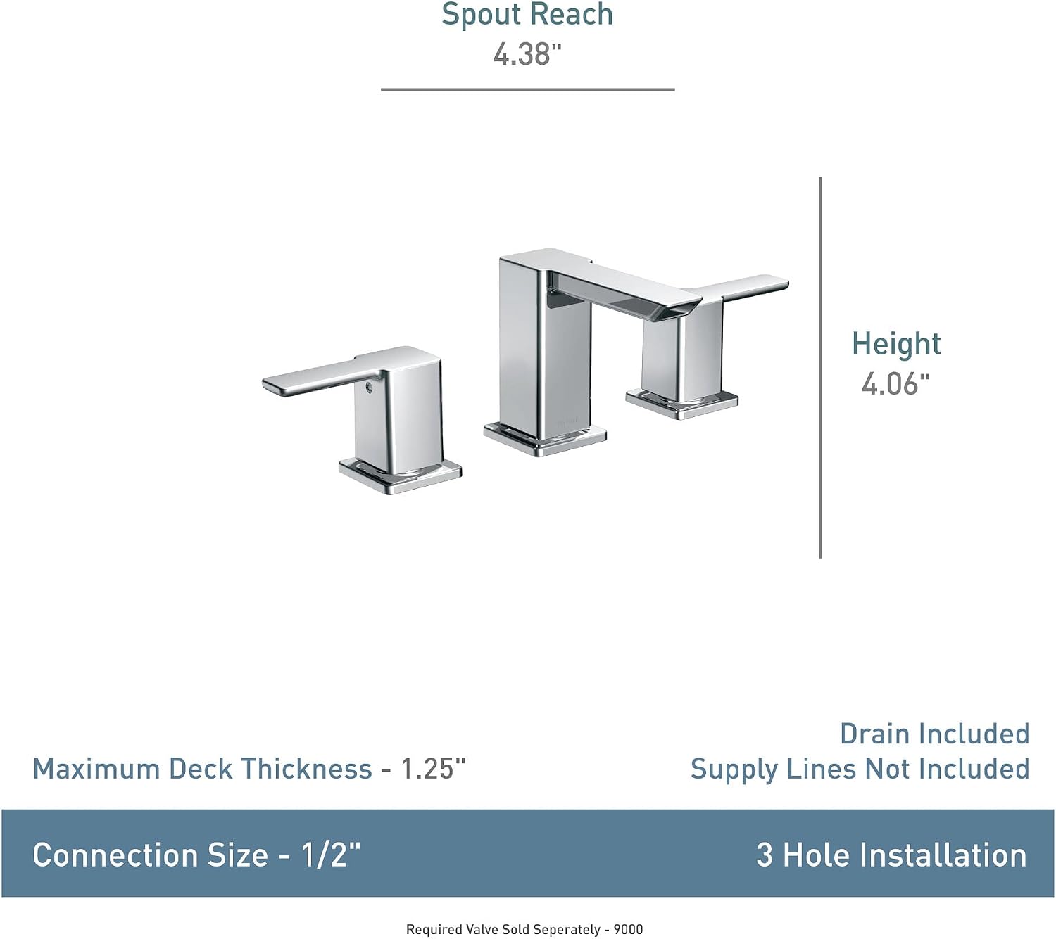 Moen TS6720BN 90 Degree Two-Handle 8 in. Widespread Bathroom Faucet Trim Kit, Valve Required, Brushed Nickel