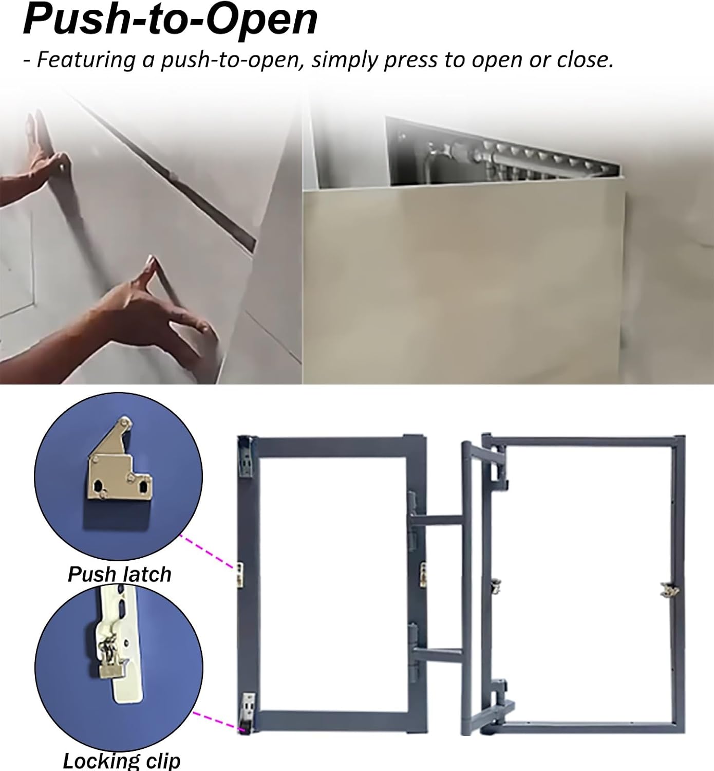 Concealed Access Panel for Plumbing & Electrical - Steel Frame Drywall Inspection Hatch Cover 12x12, 14x14, 16x16 inches - Easy Installation, Durable & Secure Solution