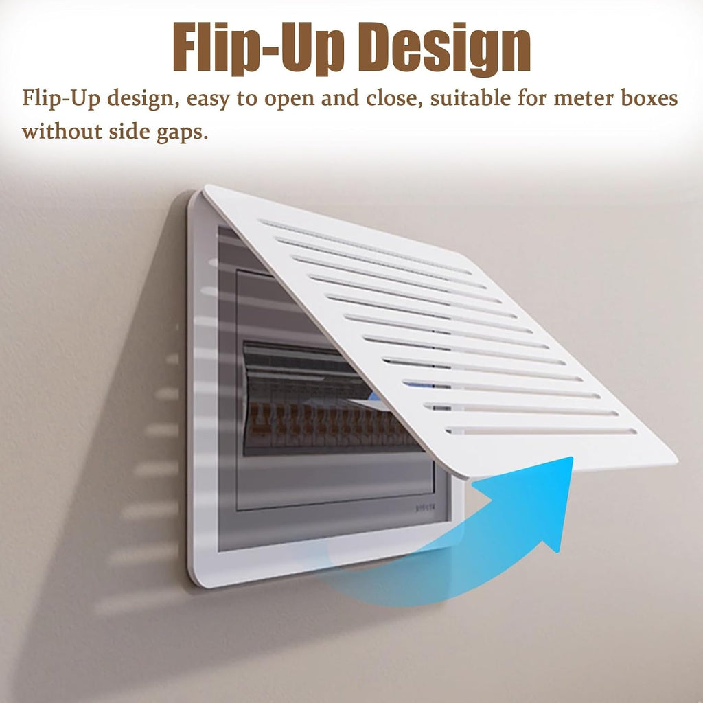 Electrical Panel Cover White Distribution Box Panel Cover, Hollow Design Electric Meter Boxes Protective Lid, Power Distribution Box Cabinet for Office Cafe(Style A,60x40cm (23 5/8'x15 3/4'))